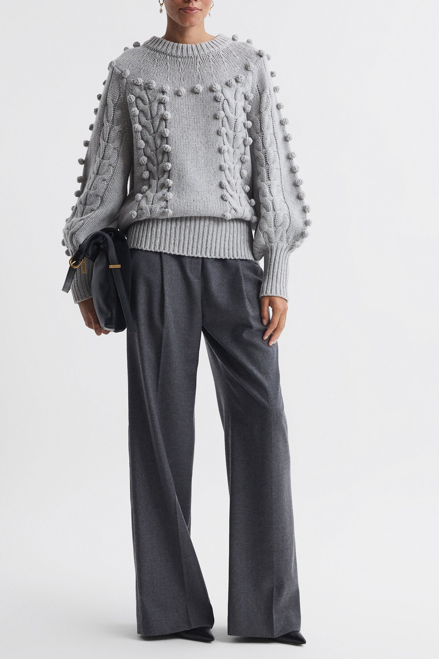 JOSLIN WOOL KNIT SWEATER GREY MARLE 3