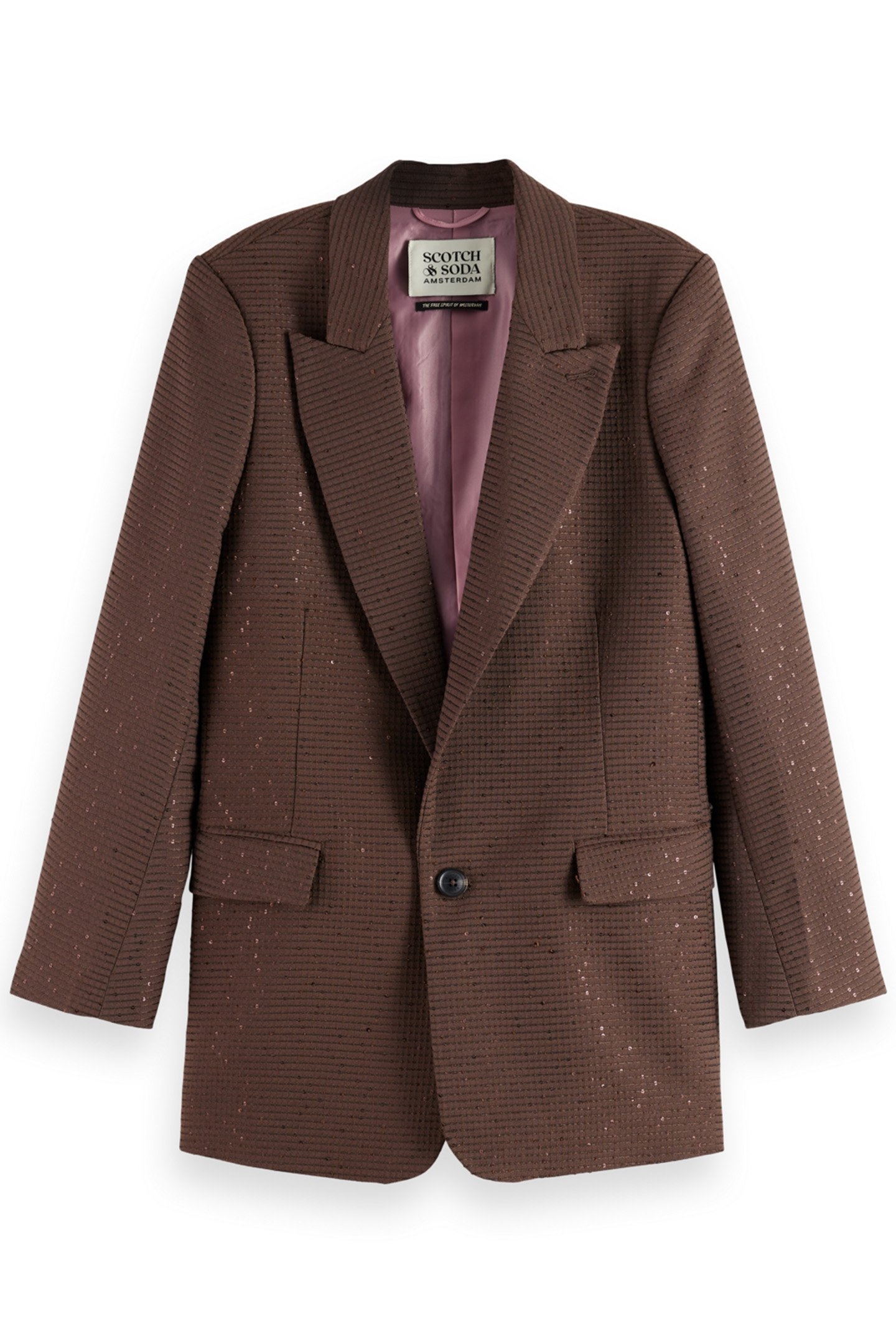 SEQUIN JACQUARD SB BLAZER COFFEE 1