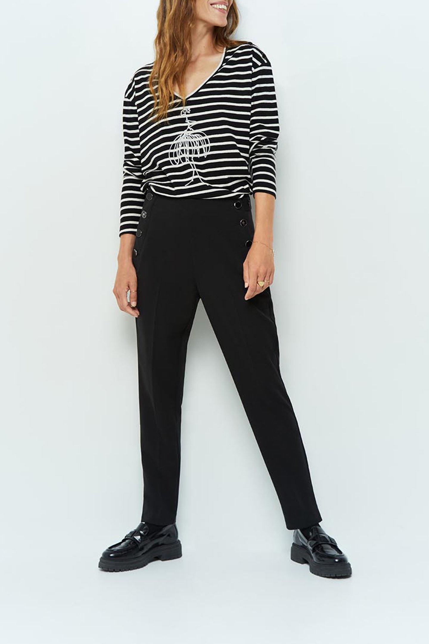 MARA _ T_SHIRT SAILOR BLACK AND ECRU WITH VISUAL DANCER BLAC 3