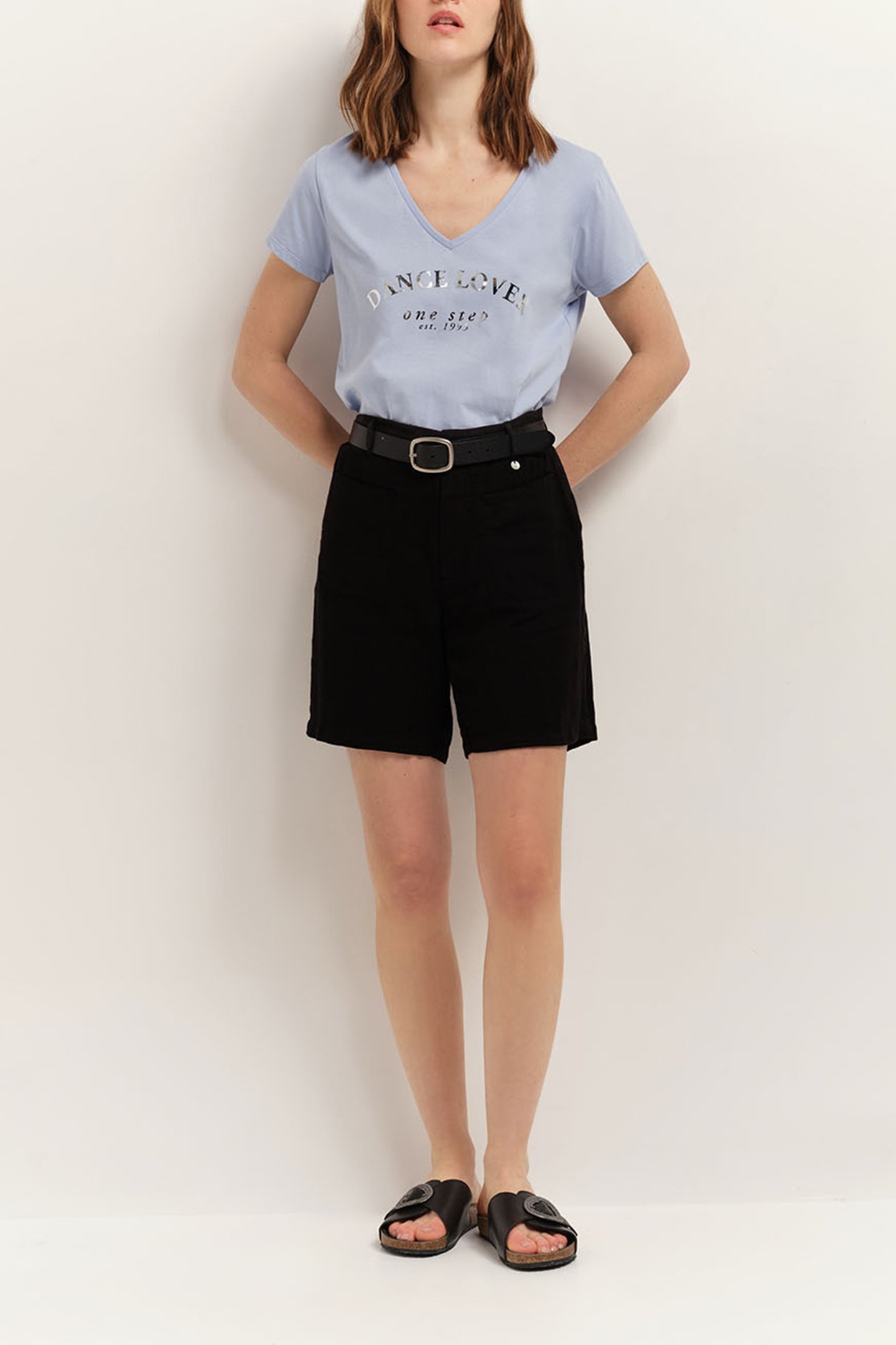 MIRO - BLUE ORGANIC COTTON T-SHIRT WITH MESSAGE SKY BLUE 2