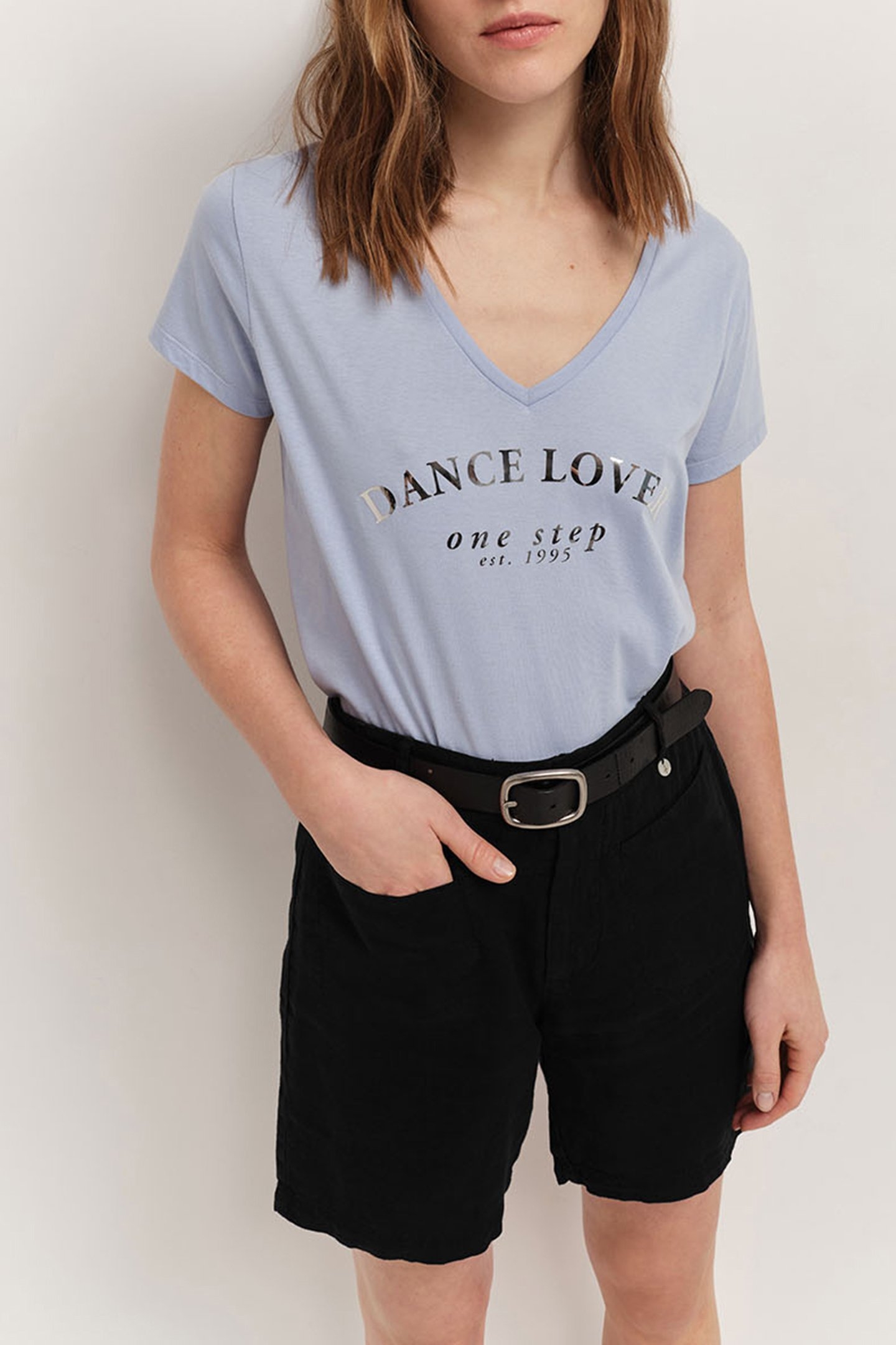 MIRO - BLUE ORGANIC COTTON T-SHIRT WITH MESSAGE SKY BLUE 4