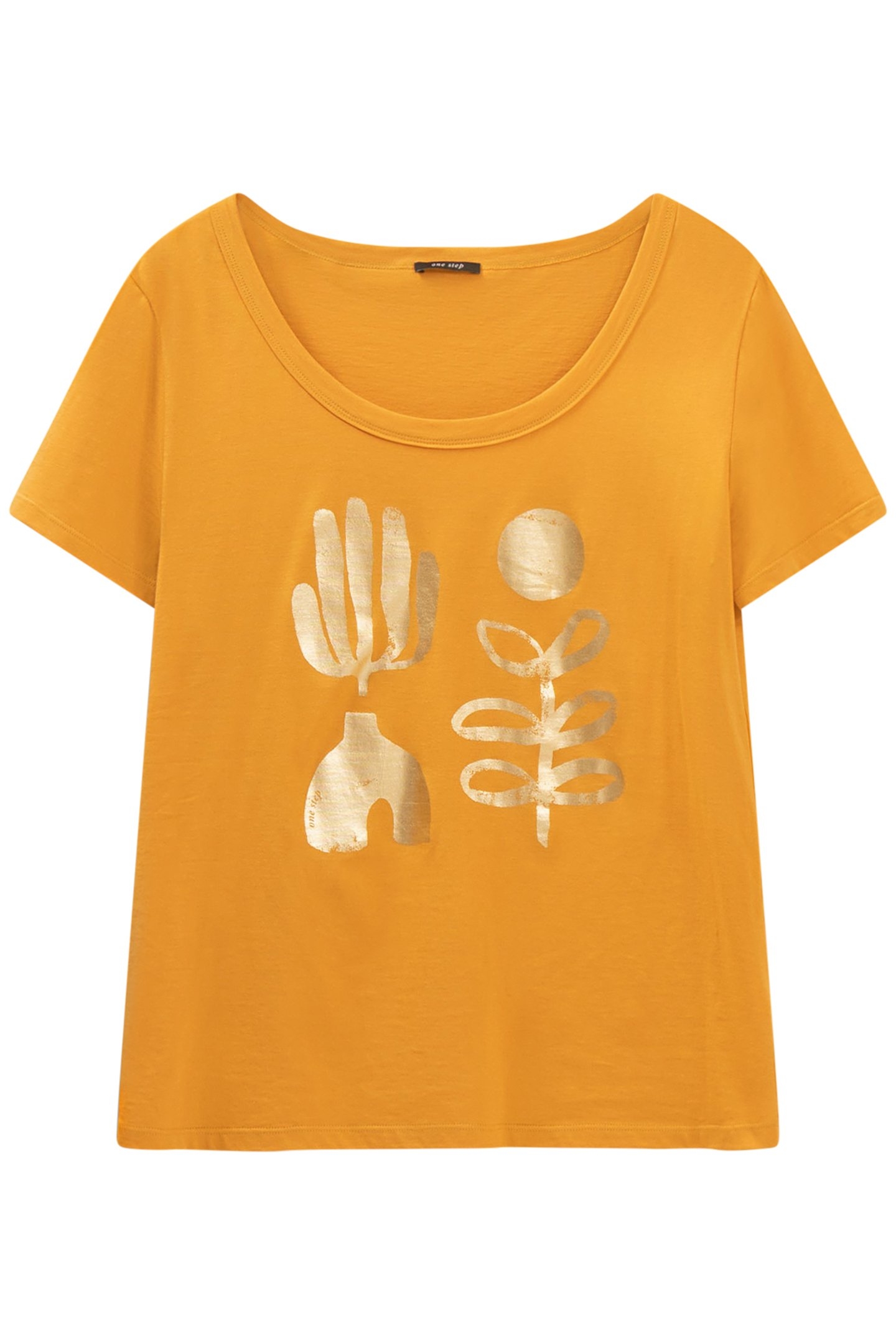 MAREVA - ORGANIC COTTON HONEY T-SHIRT MINIMAL ARTY VISUAL HO 4