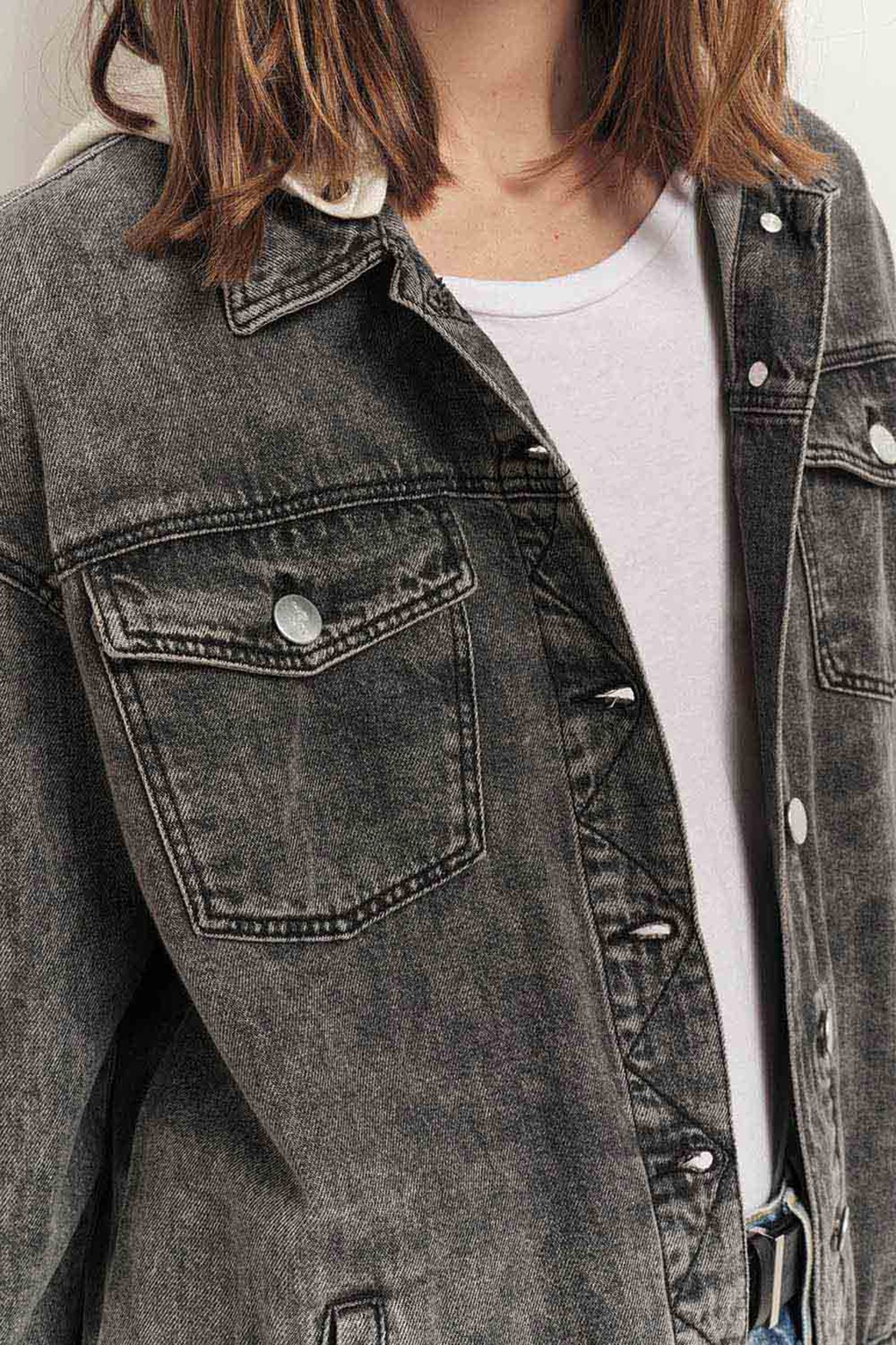 DOLLIS - OPAL GREY DENIM JACKET WITH DETACHABLE HOOD IVORY 3