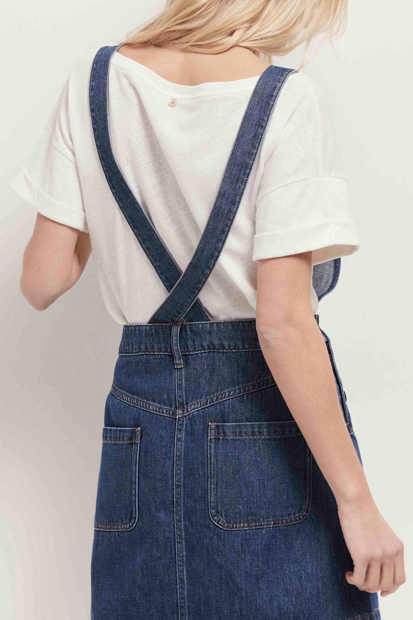 RANDY - BLUE DENIM DUNGAREE DRESS MEDIUM BLUE 3