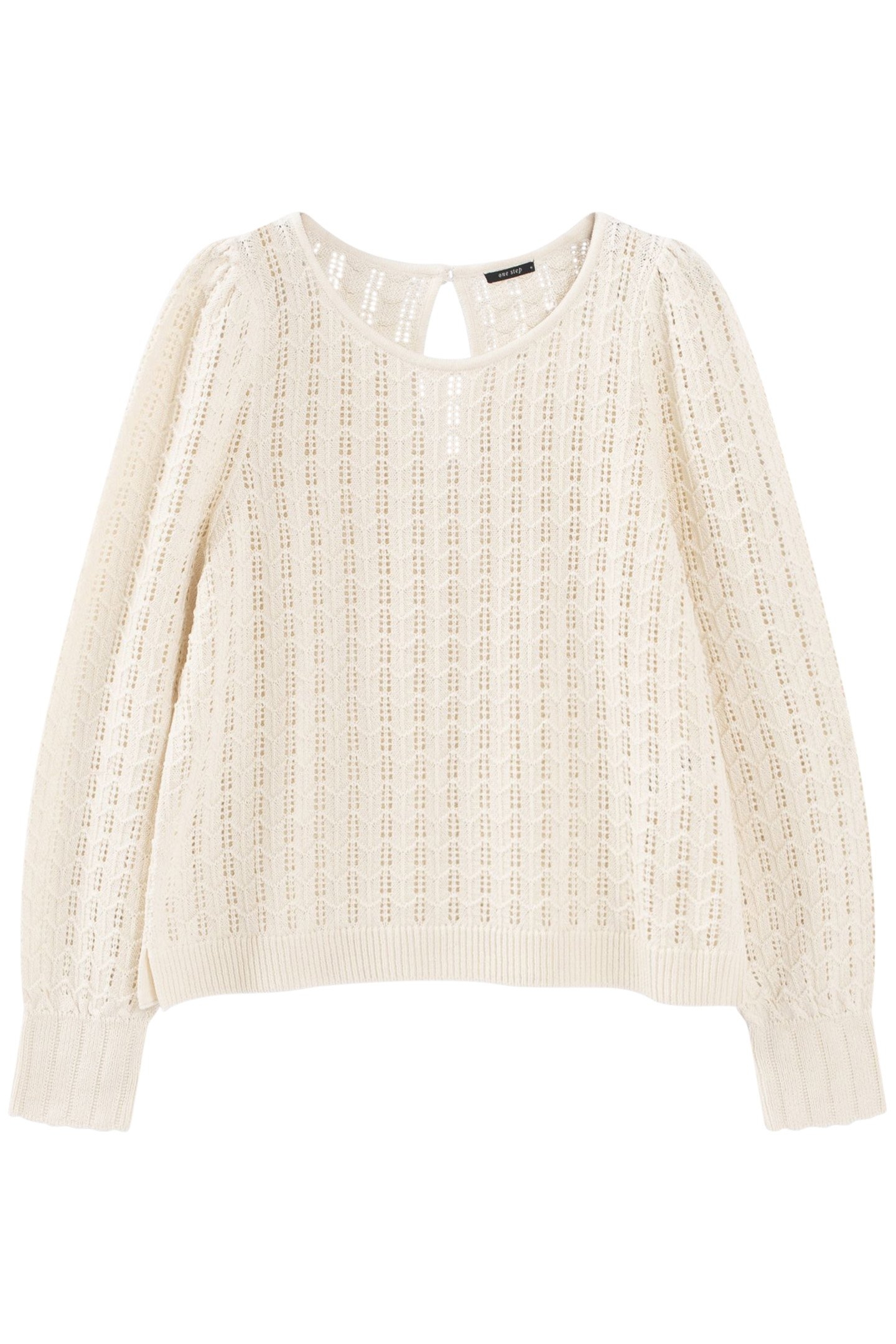 TESSA - ECRU FINE HEMSTITCH JUMPER OFF-WHITE 1