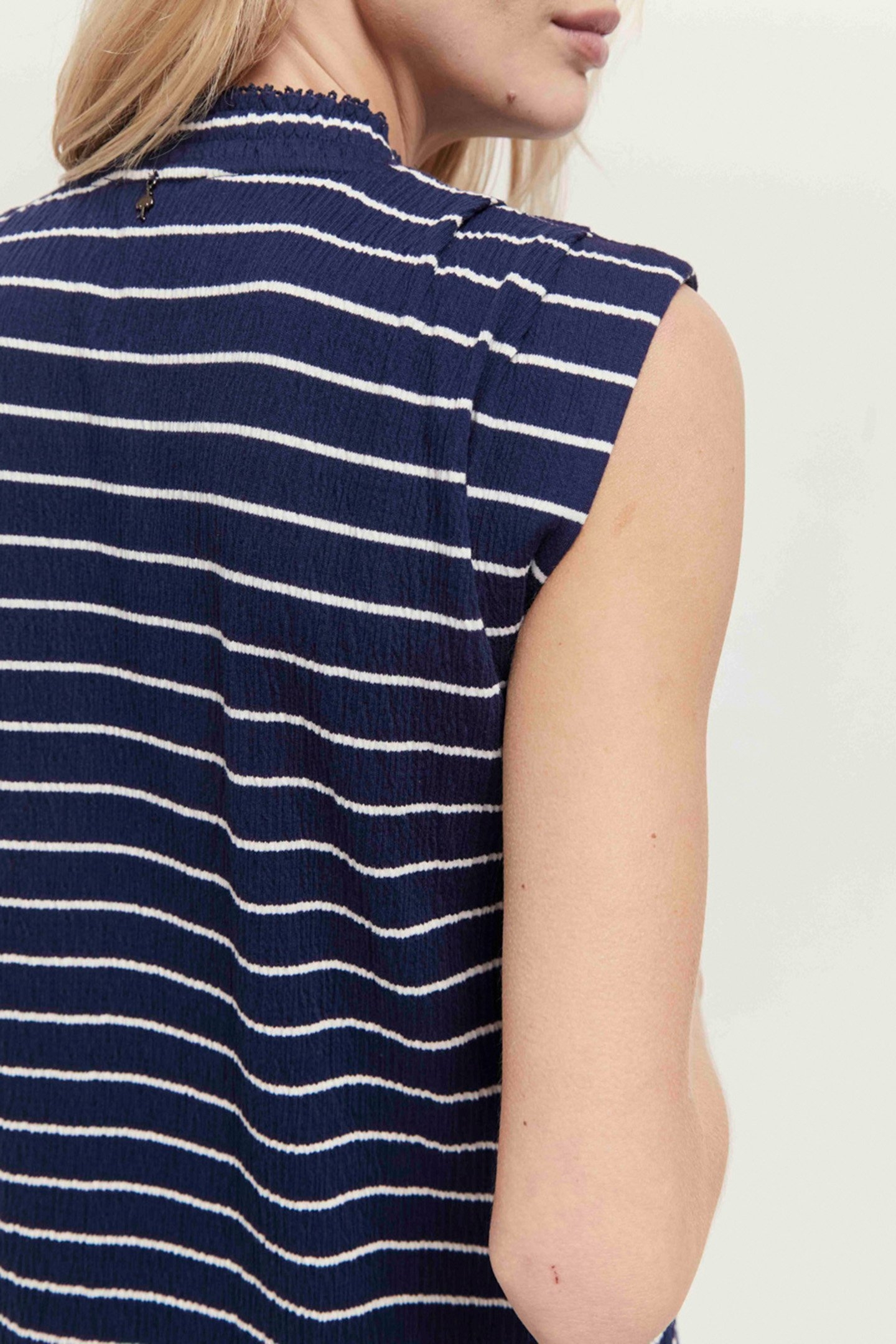 ROMY - OFF WHITE STRIPES ESTATE BLUE SAILOR DRESS ESTATE BLU 5