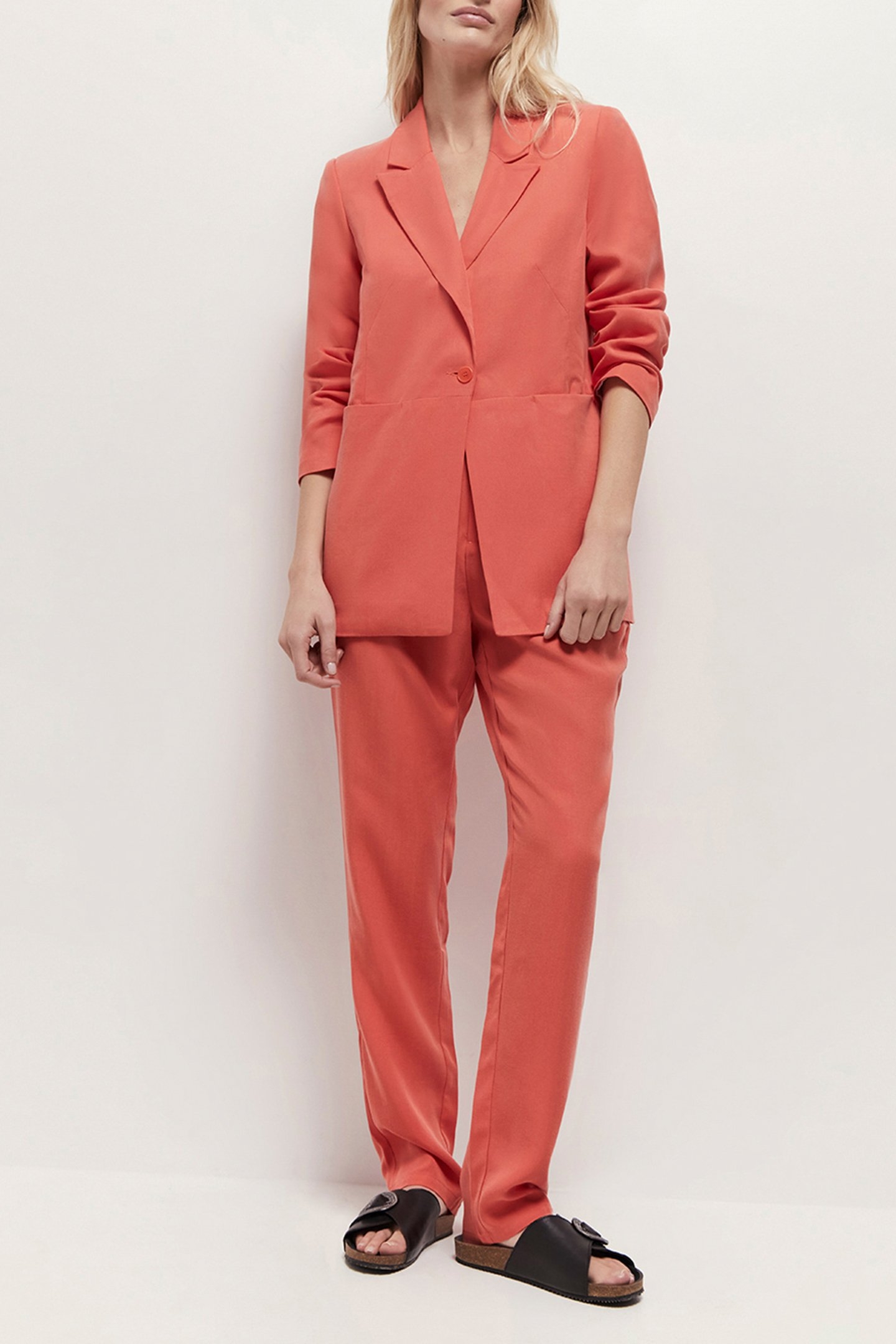 VARMA - MID-LENGTH CORAL SUIT JACKET CORAIL 2