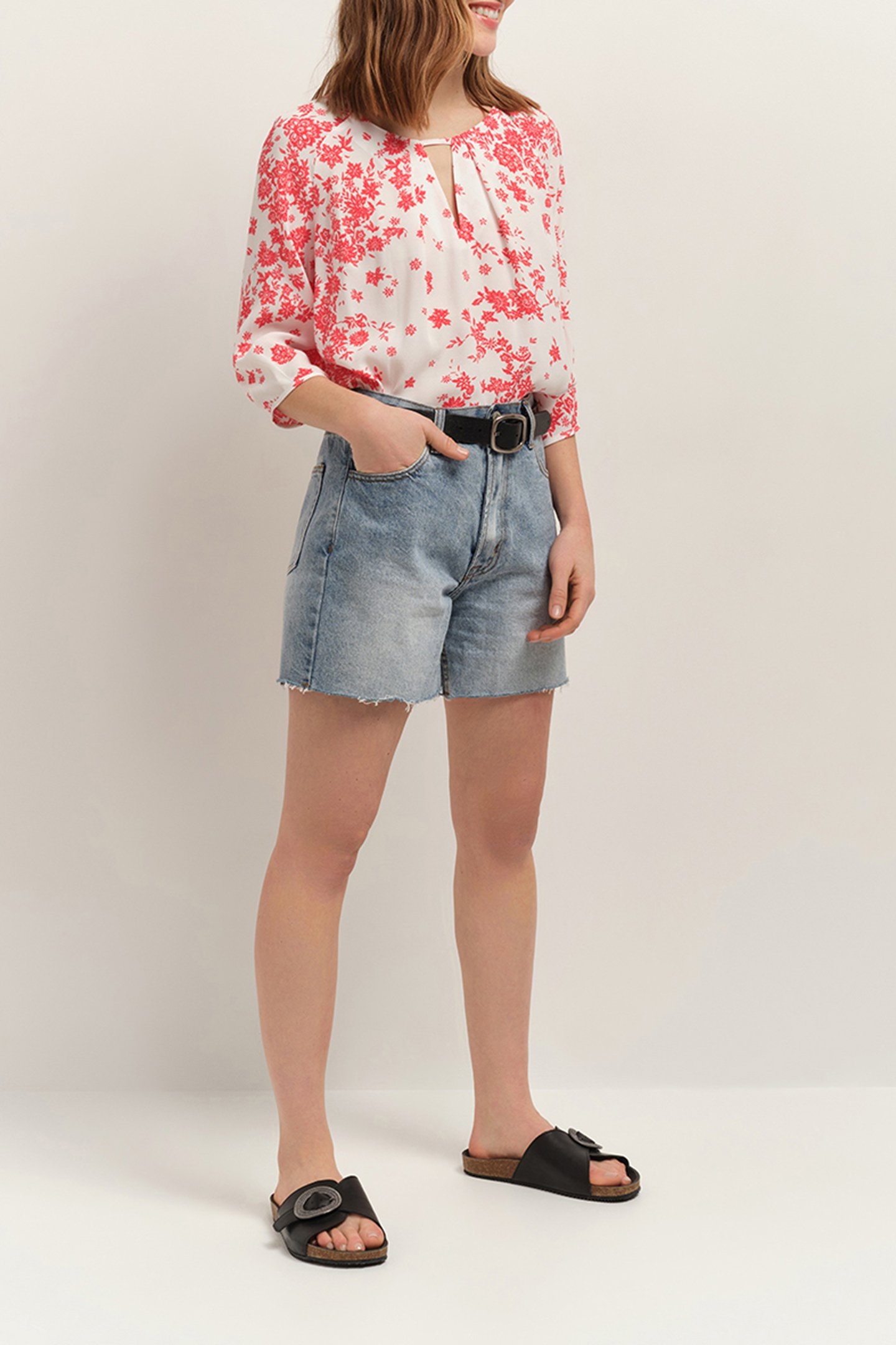 COLIN - ECOVERO™ LENZING™ BLOUSE IN ECRU WITH BOHEMIAN EARTH 4