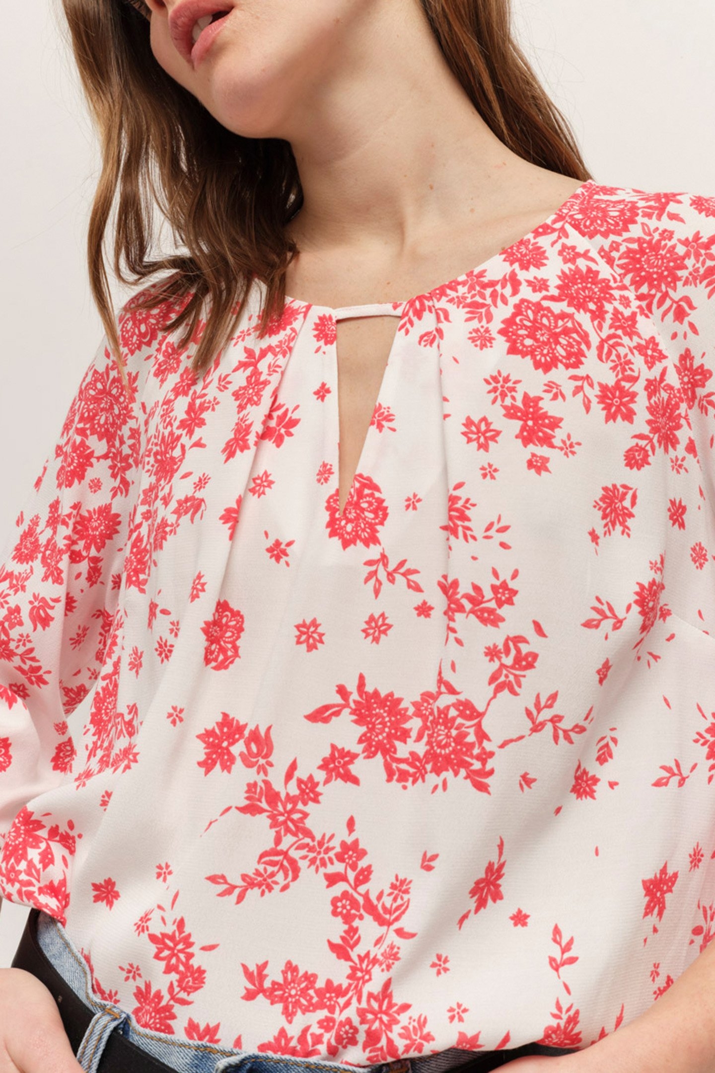 COLIN - ECOVERO™ LENZING™ BLOUSE IN ECRU WITH BOHEMIAN EARTH 6