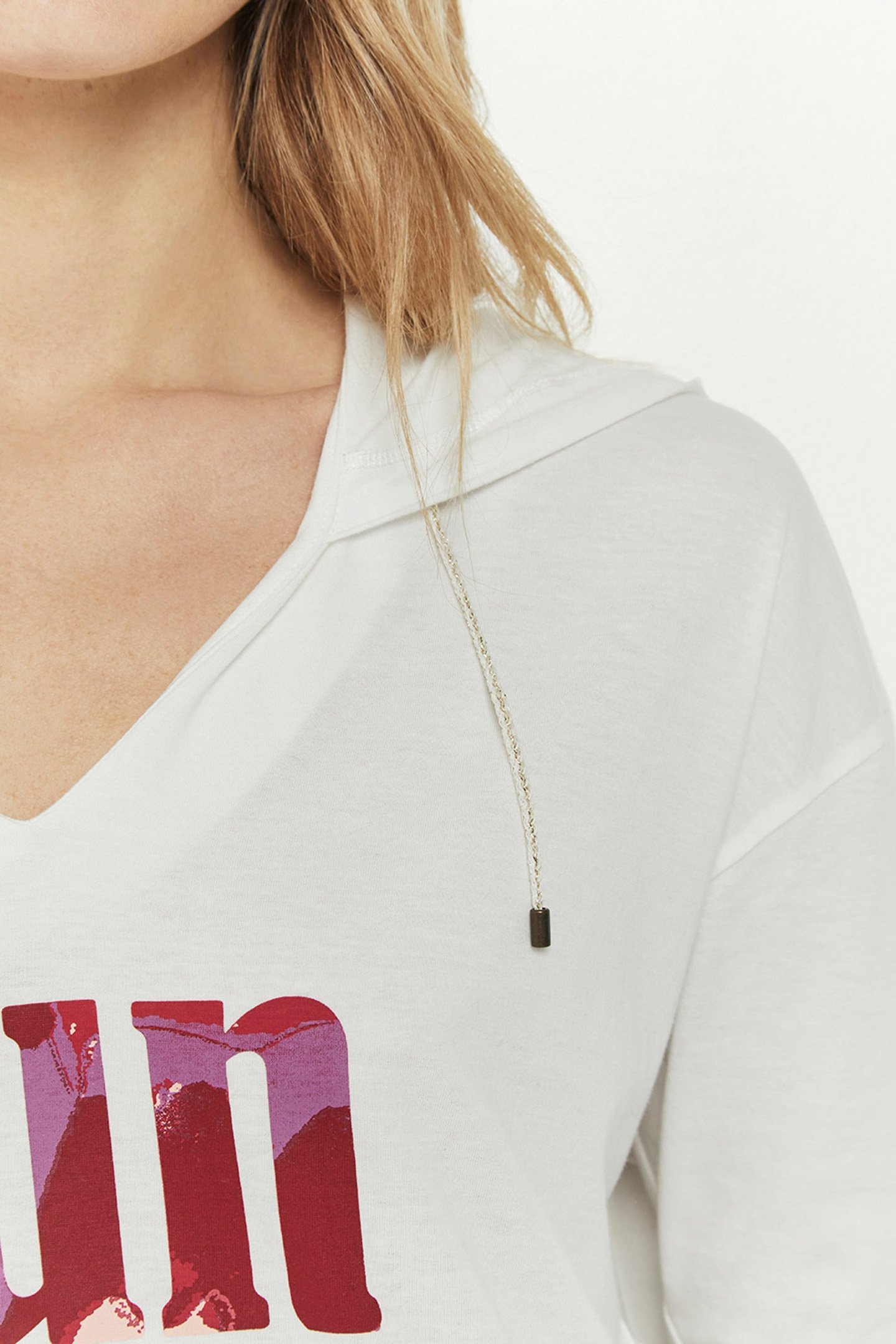 MAESTRO _ ECRU ORGANIC COTTON T-SHIRT WITH ARTY MESSAGE OFF- 5