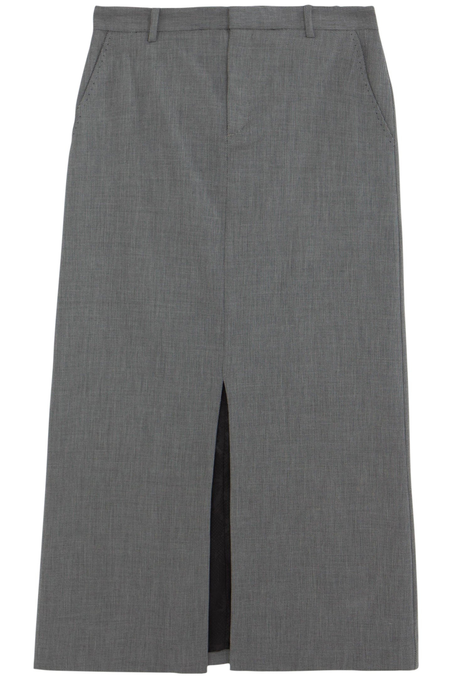 PURE EDITION – BLACK SEMI-PLAIN LONG SKIRT 4