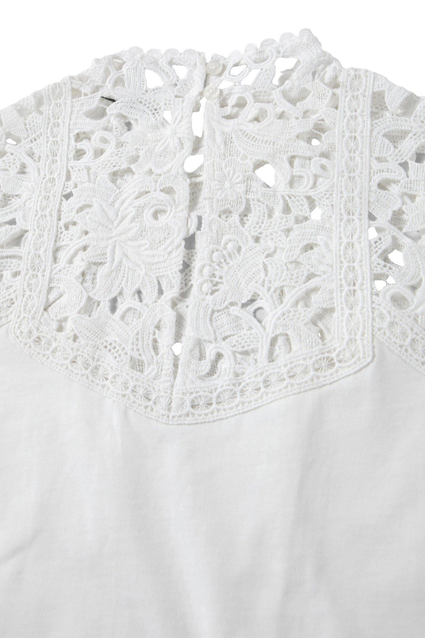 WHITE TANK TOP WITH GUIPURE NECKLINE 6