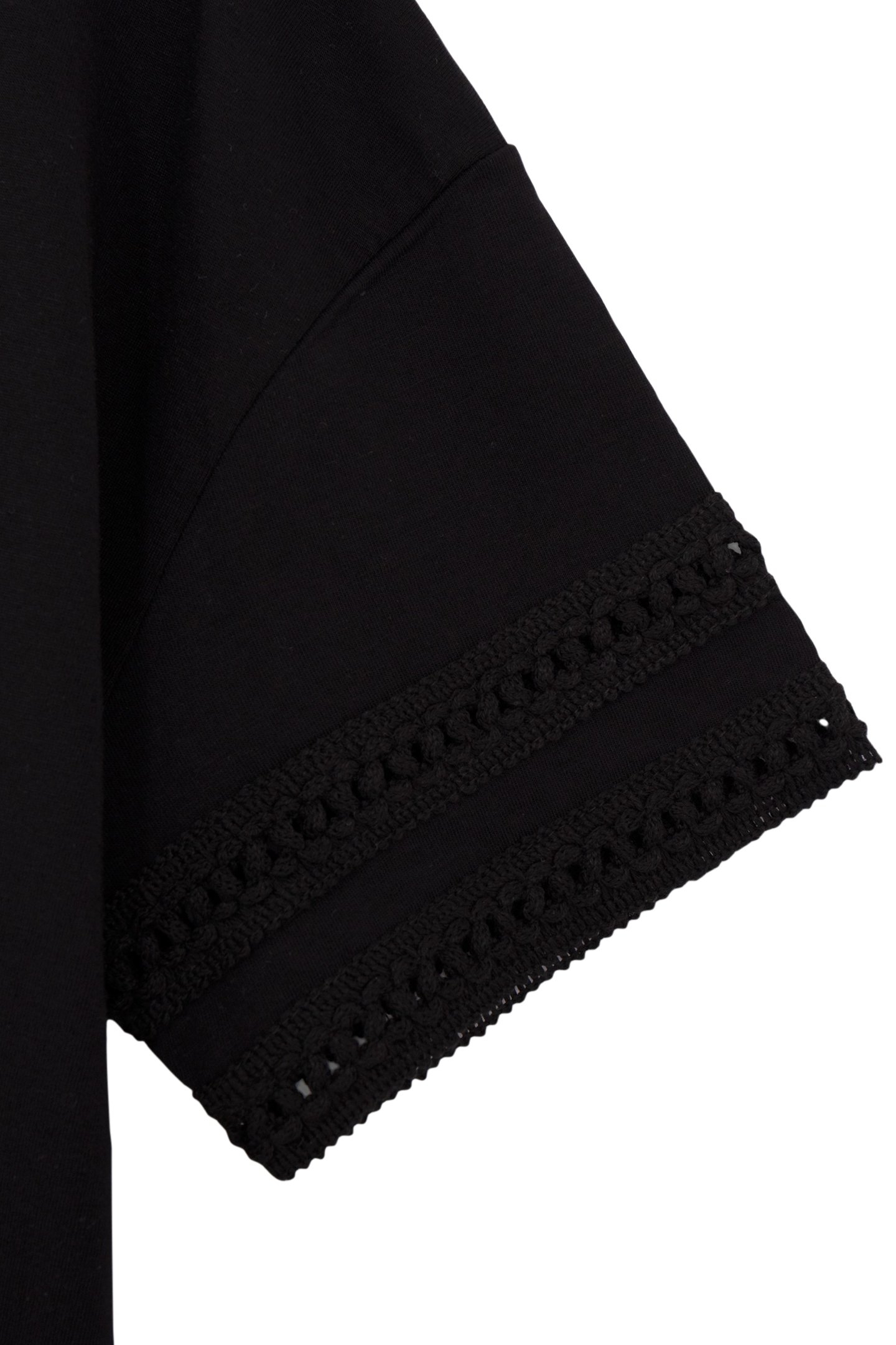 BLACK T-SHIRT WITH JEWEL COLLAR AND SLEEVES 7