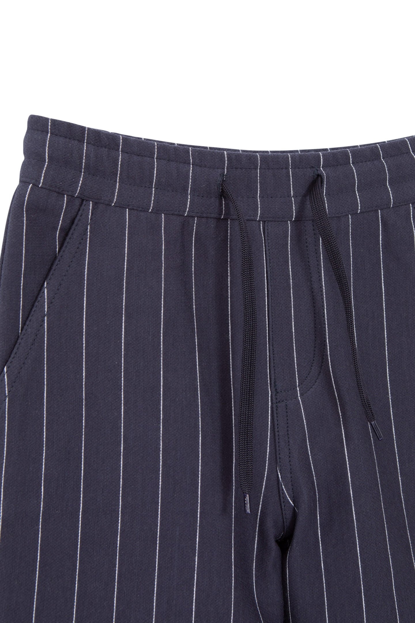 BOYS' NAVY KNIT PINSTRIPED BERMUDA SHORTS 3
