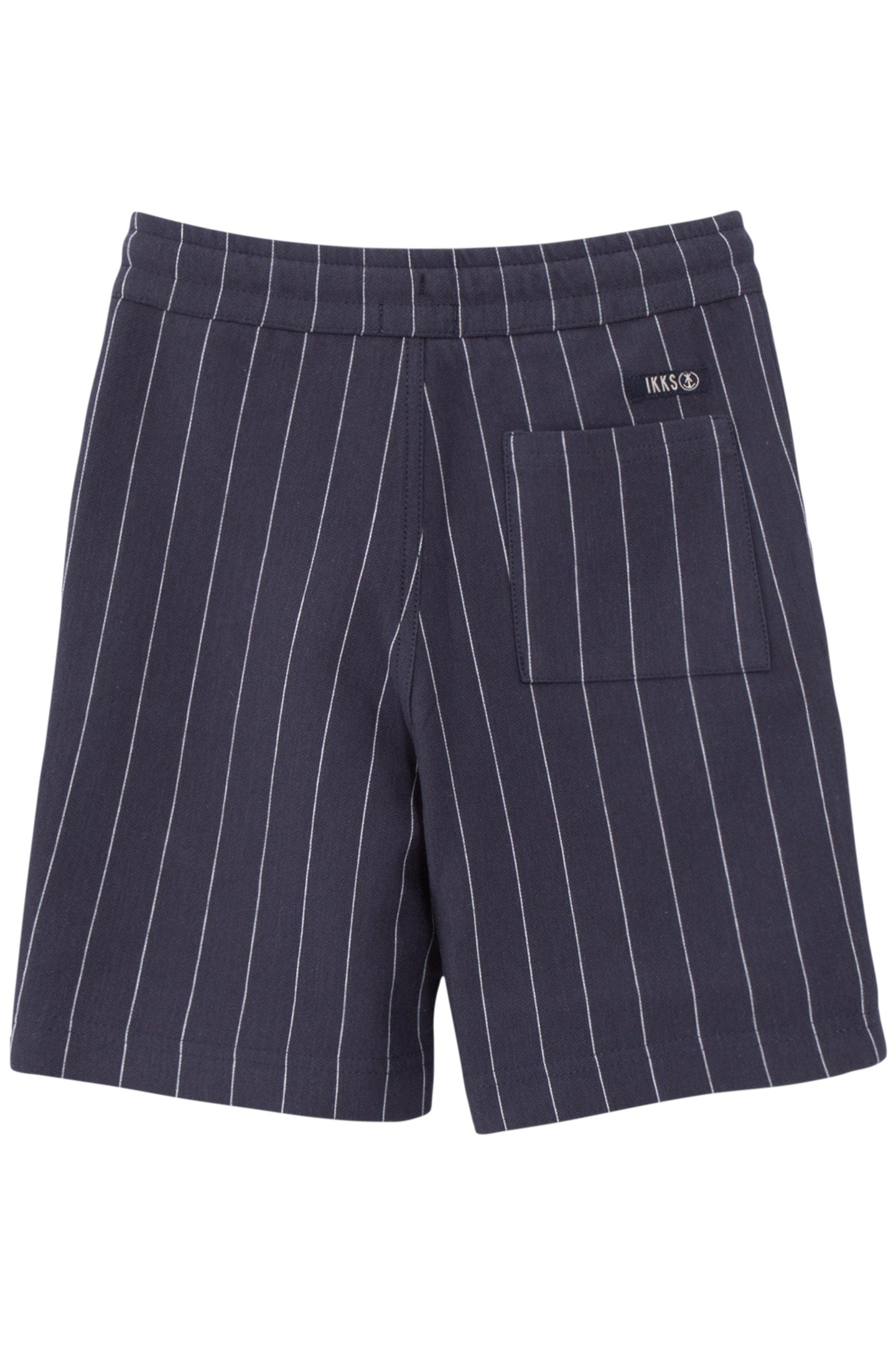 BOYS' NAVY KNIT PINSTRIPED BERMUDA SHORTS 2