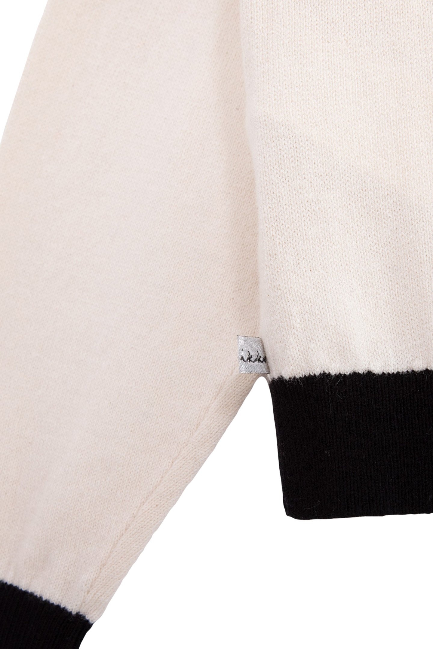 GIRLS’ ECRU KNIT SWEATER WITH BLACK EDGES 3