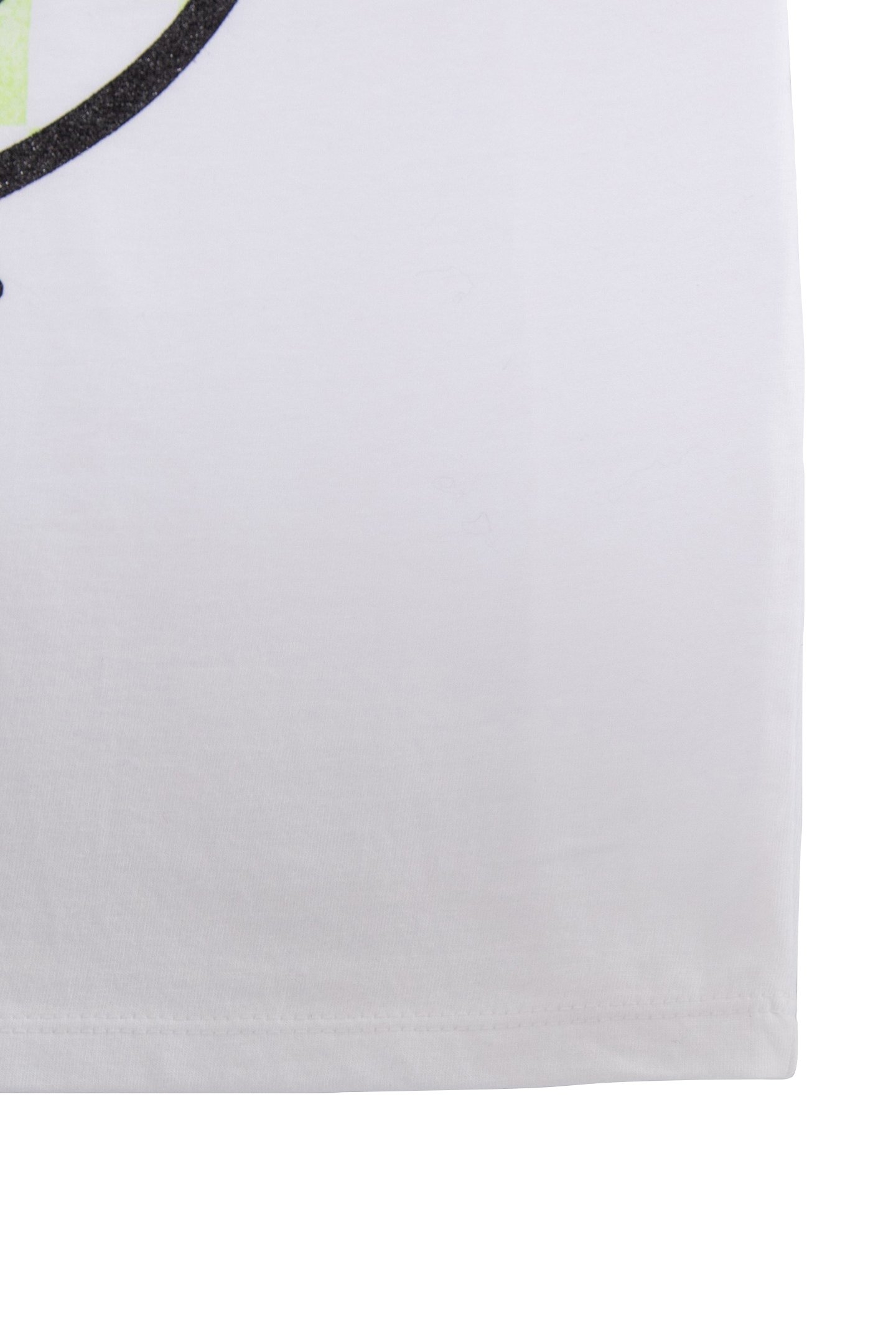 GIRLS’ WHITE T-SHIRT WITH GREEN SMILEYWORLD CHECKERBOARD IMA 3