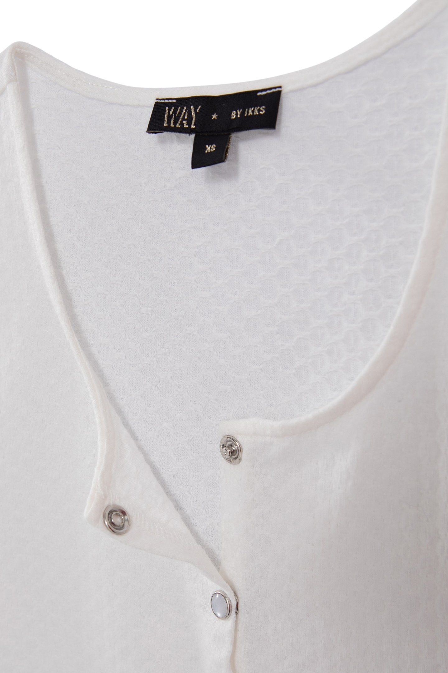 GIRLS’ OFF-WHITE TEXTURED T-SHIRT WITH PRESS STUDS 5