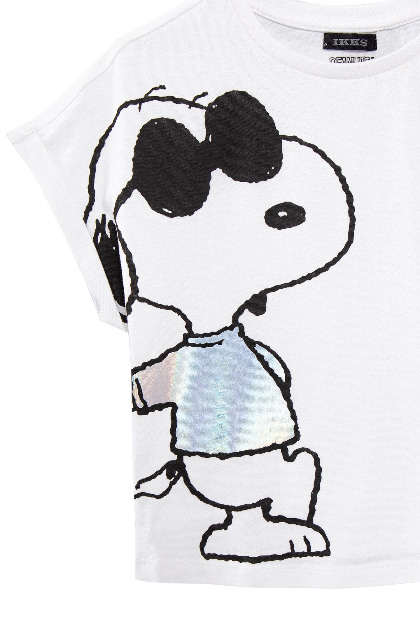 GIRLS’ OFF-WHITE CROPPED T-SHIRT WITH SNOOPY IMAGE 3