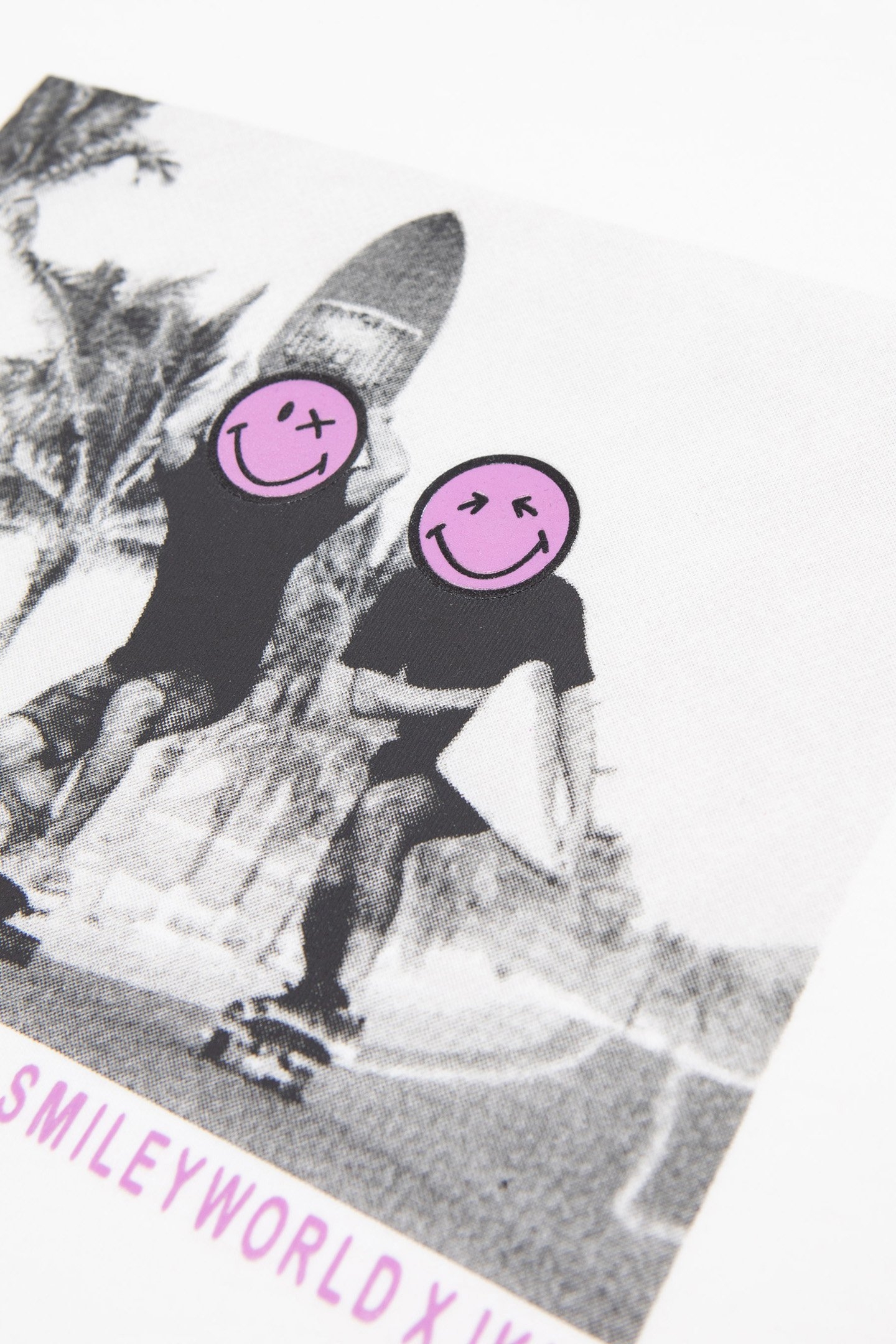 BOYS’ WHITE ORGANIC COTTON T-SHIRT, SMILEYWORLD SKATERS PHOT 5