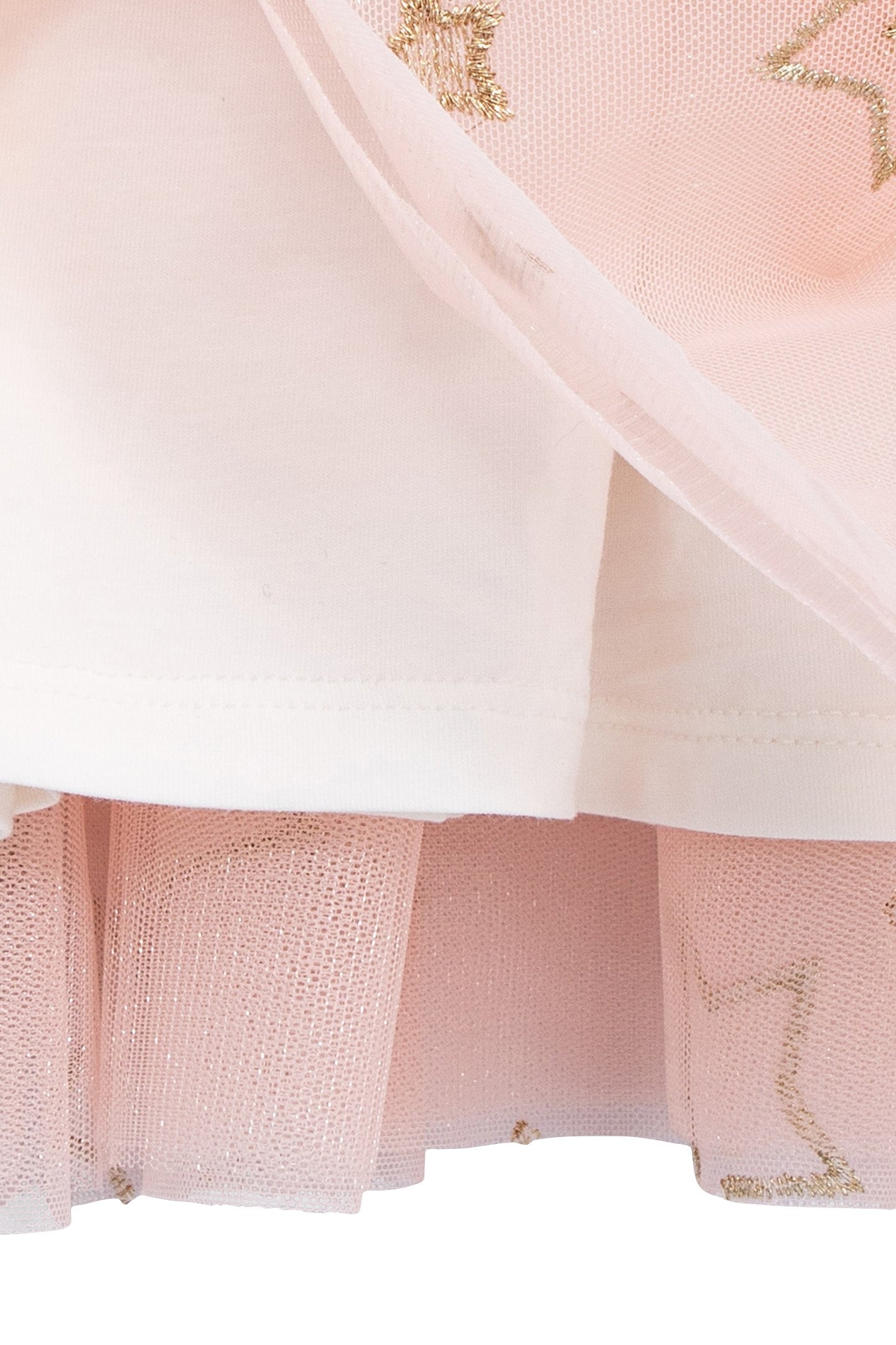 GIRLS’ TWO-TONE MIXED FABRIC DRESS WITH EMBROIDERED TULLE 5