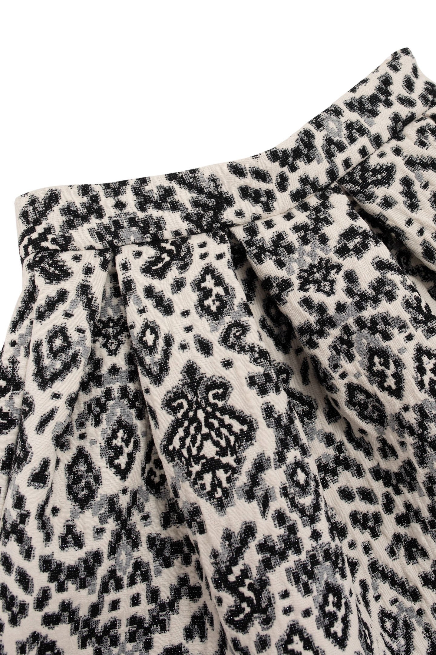 GIRLS’ BLACK AND BEIGE JACQUARD PRINT SKIRT 3