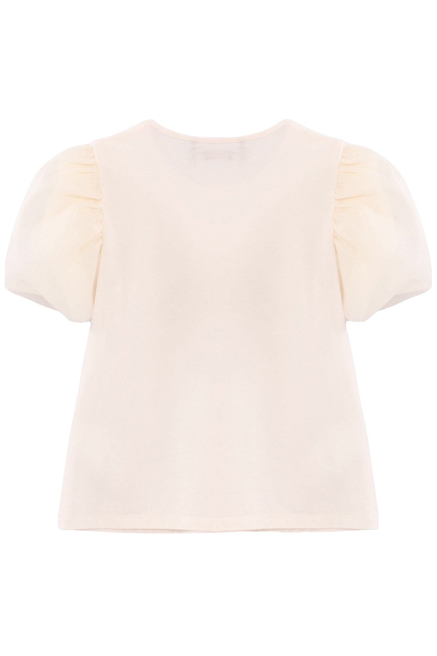 GIRLS’ WHITE T_SHIRT WITH PUFF SLEEVES 2