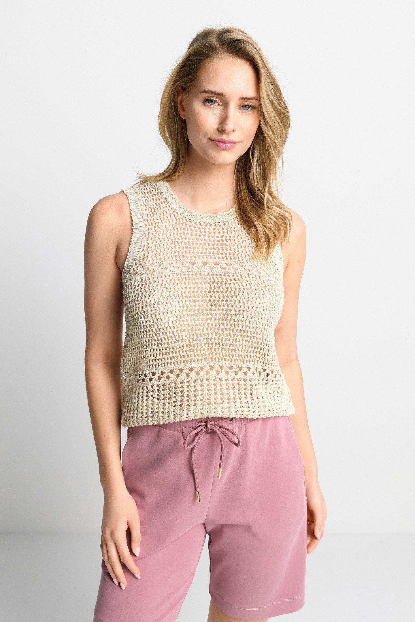POINTELLE KNIT TOP WHISPER WHITE 1