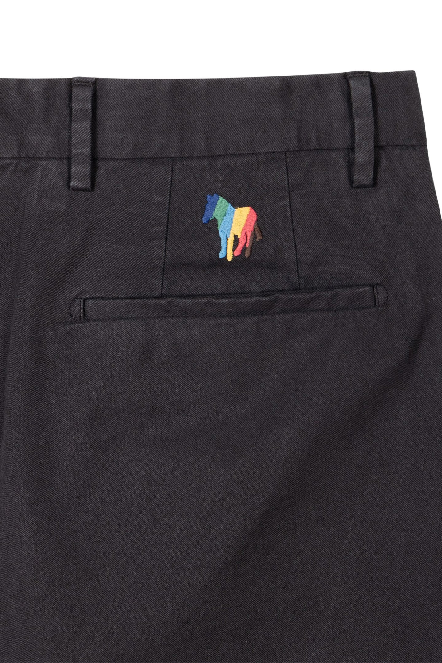 MENS MID FIT CLEAN CHINO ZEBRA EMB BLACK 6