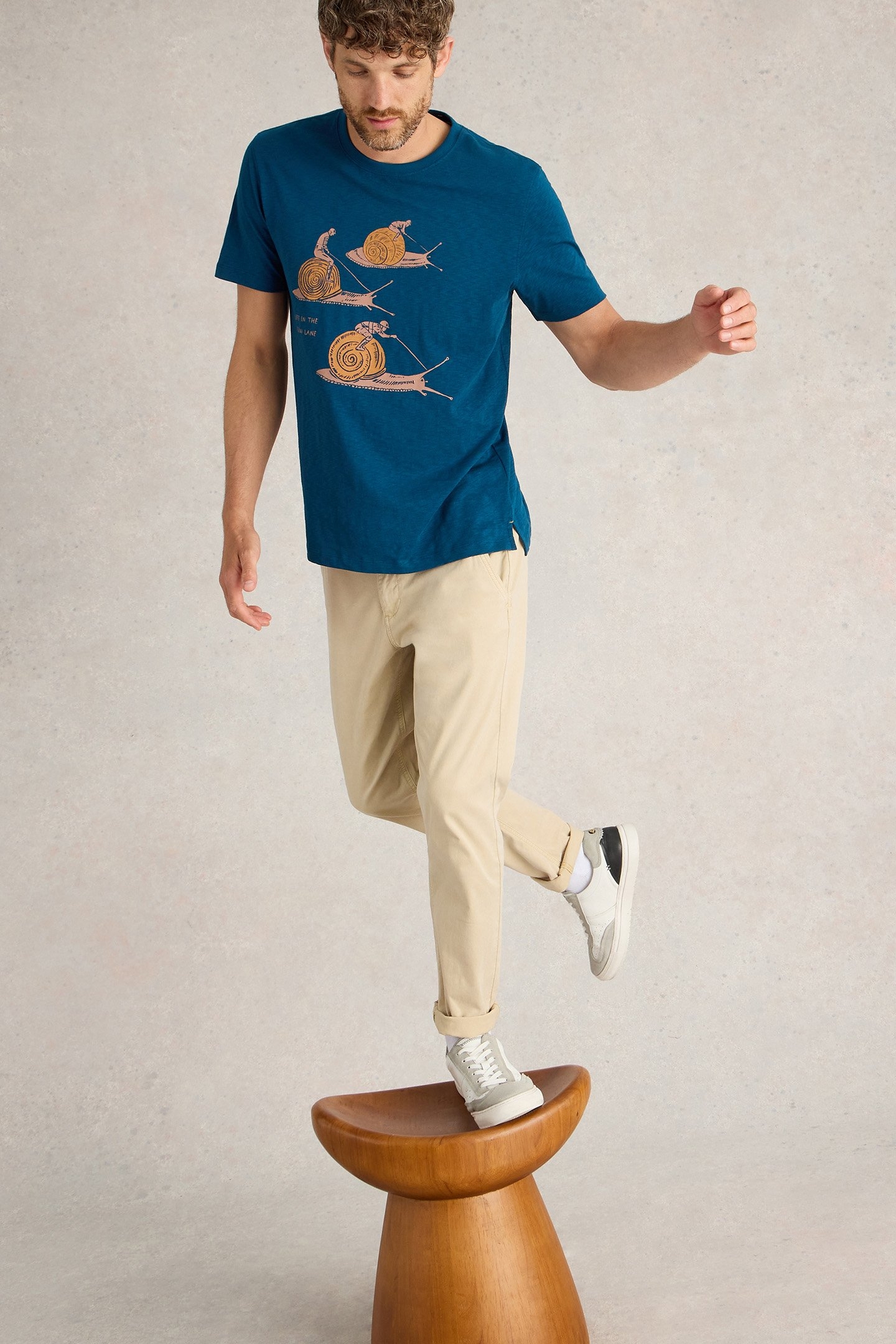 SLOW LANE GRAPHIC TEE TEAL PRINT 5