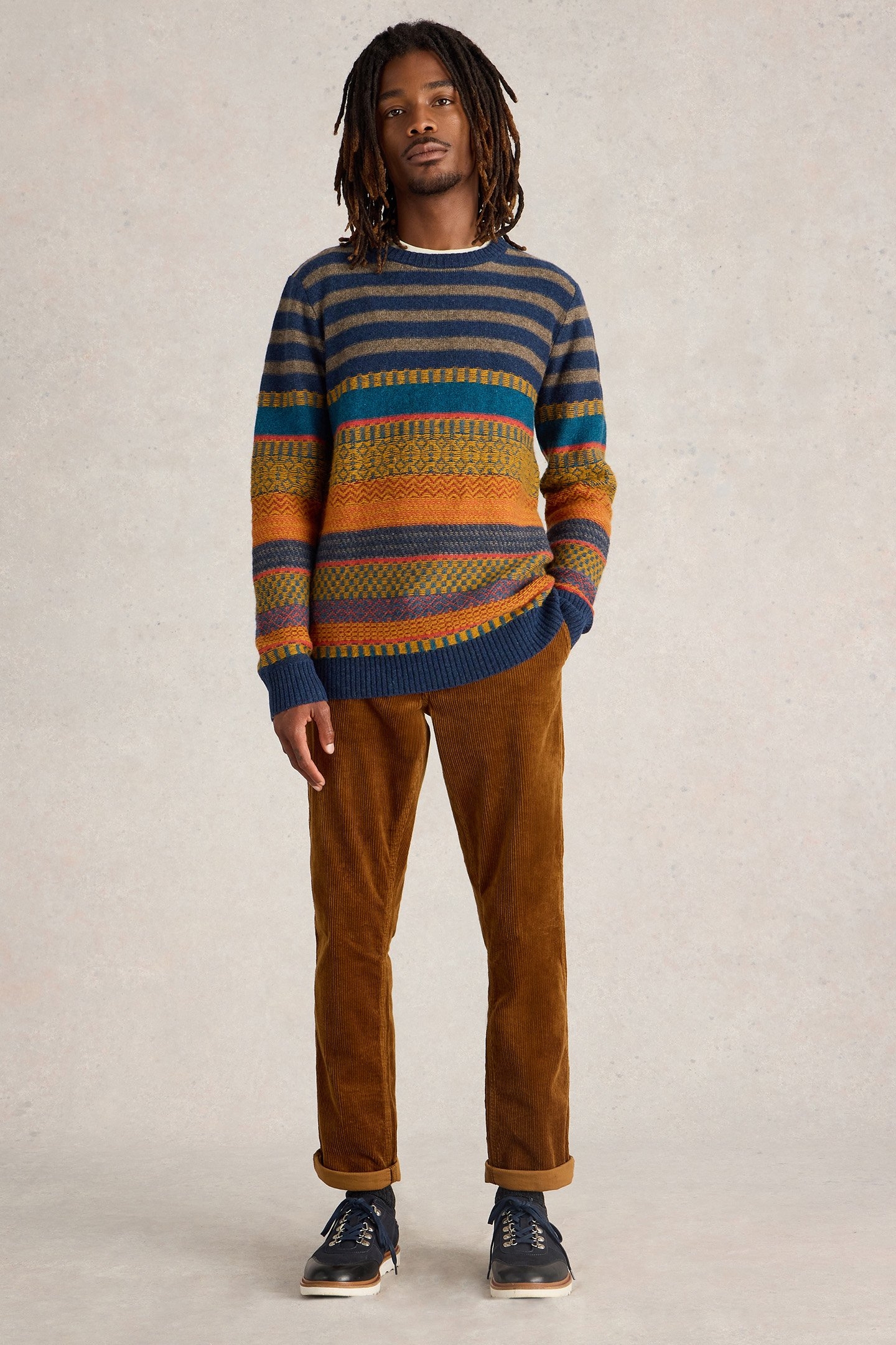 STRIPE FAIRISLE CREW NECK BLUE MULTI 1