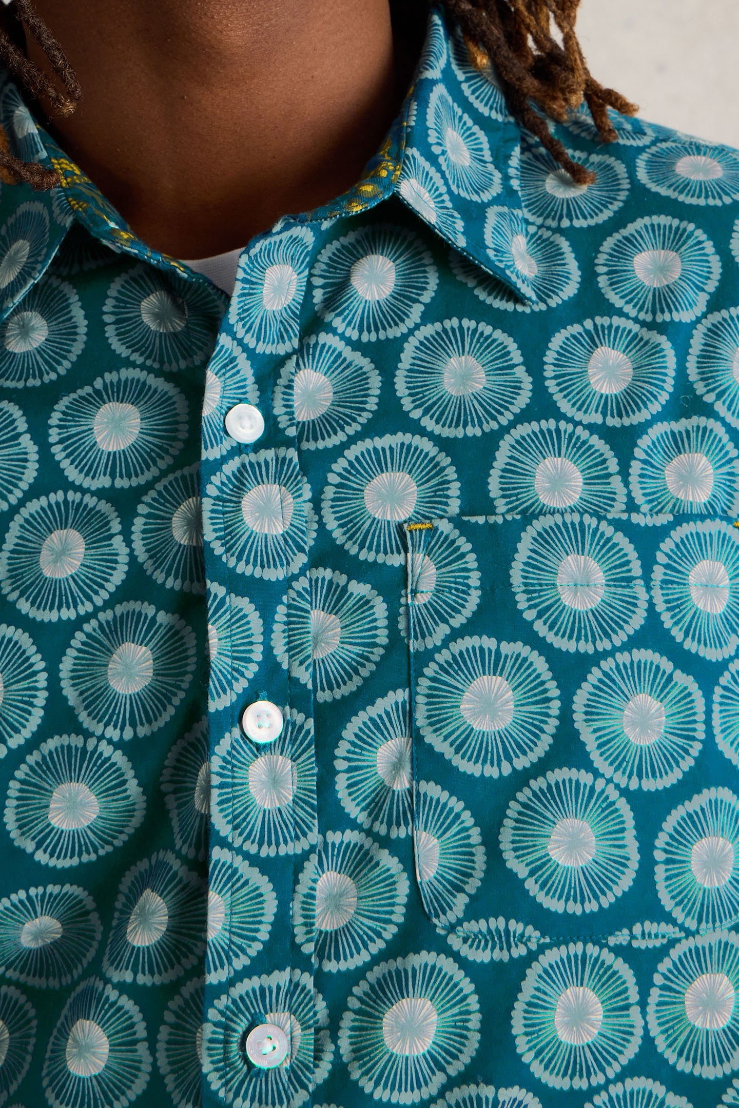 SPRIG SPOT PRINTED SHIRT BLUE MULTI 5