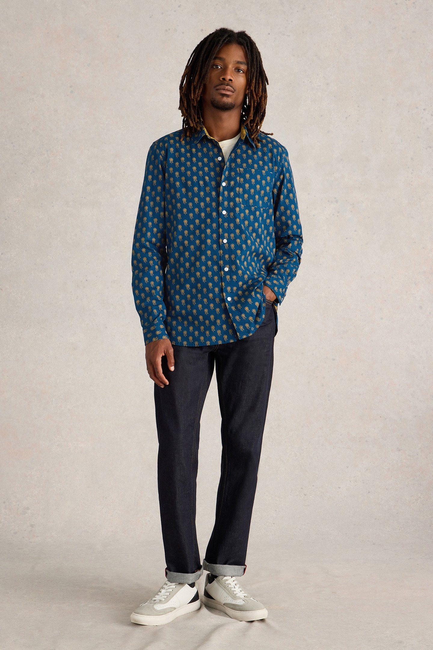 FLORAL NONNIE PRINTED SHIRT BLUE PRINT 1