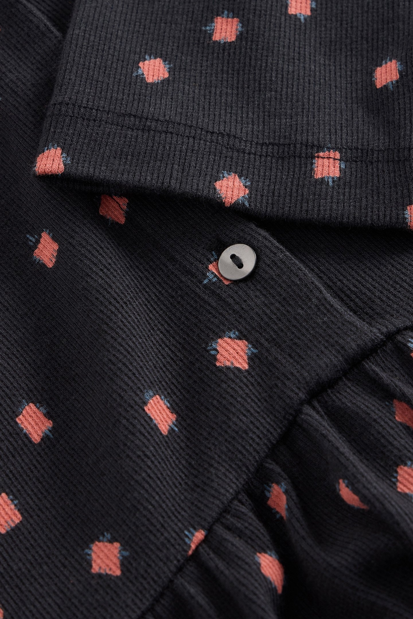 EVERLY JERSEY RIB SHIRT DRESS BLACK PRINT 6