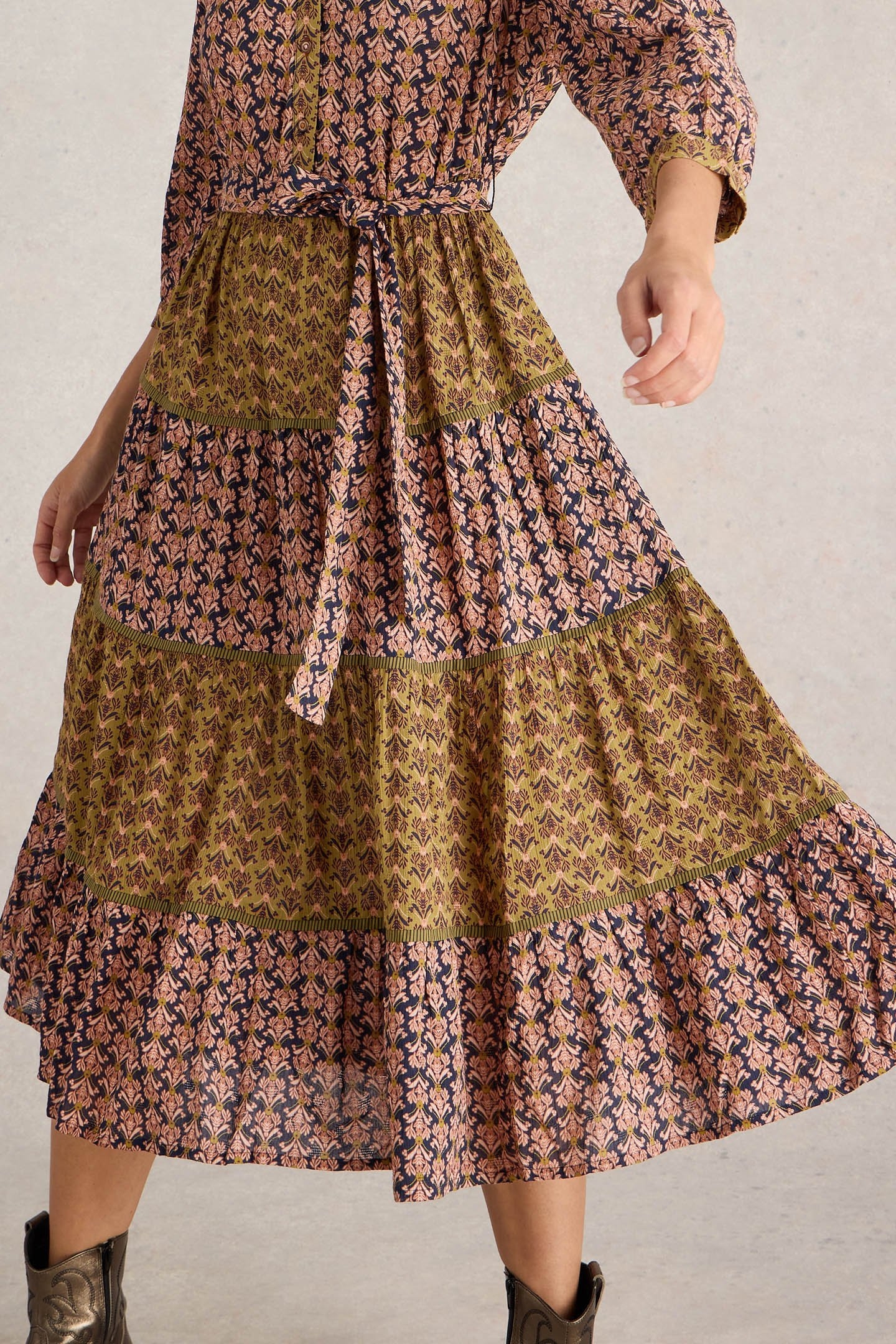 MABEL MIXED PRINT DRESS BLACK PRINT 5