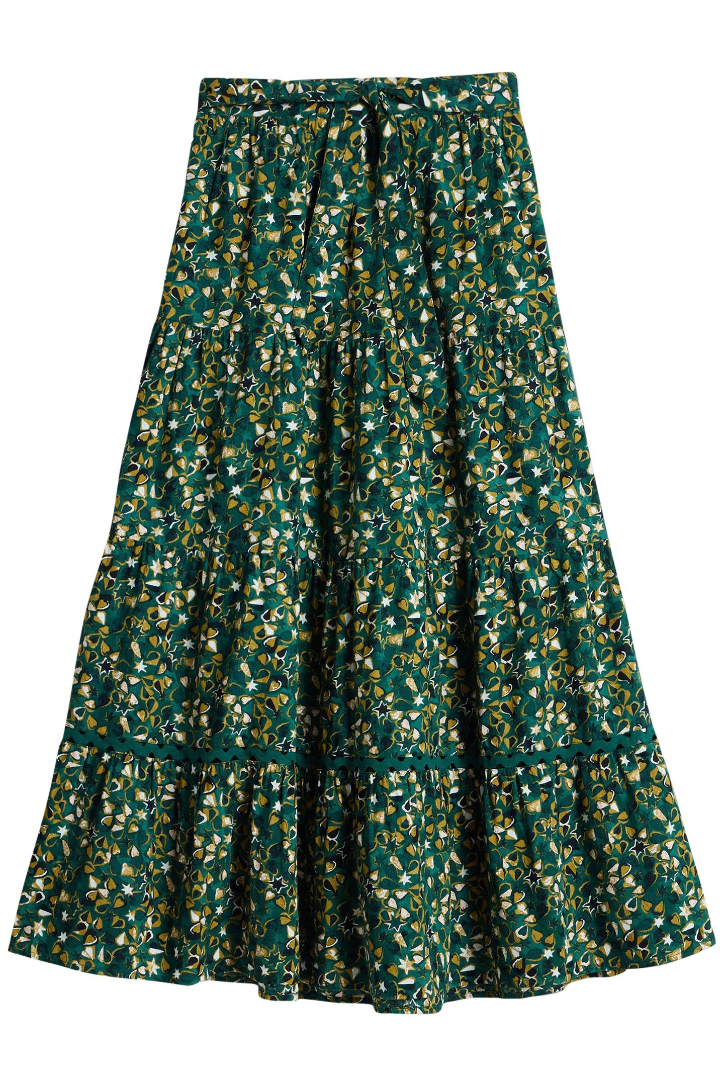 LOTUS MAXI SKIRT GREEN PRINT 3
