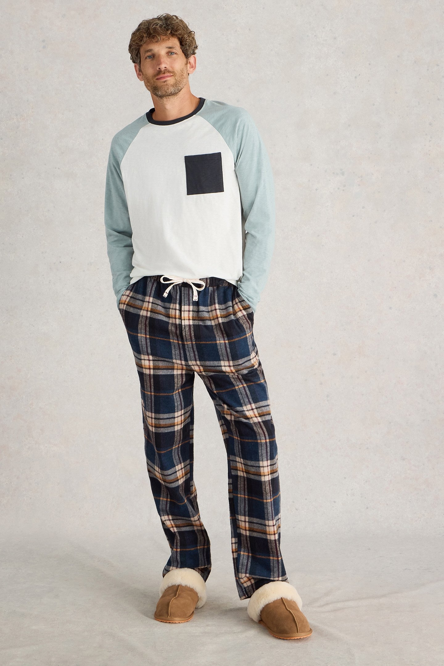 MOORLAND FLANNEL PJ TROUSER NAVY MULTI 3