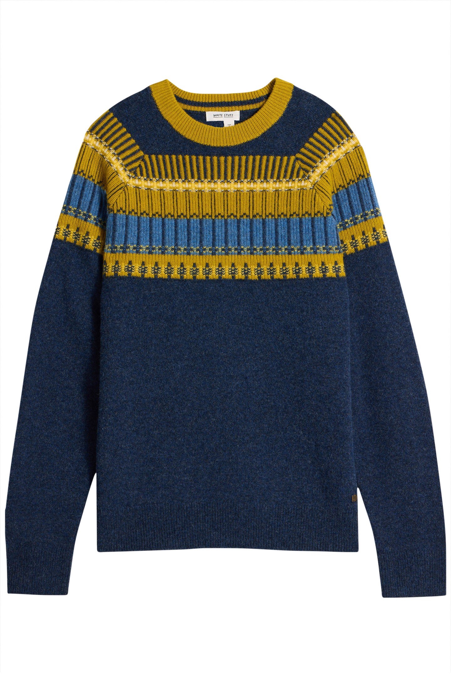 BLOCK FAIRISLE CREW NECK NAVY MULTI 2