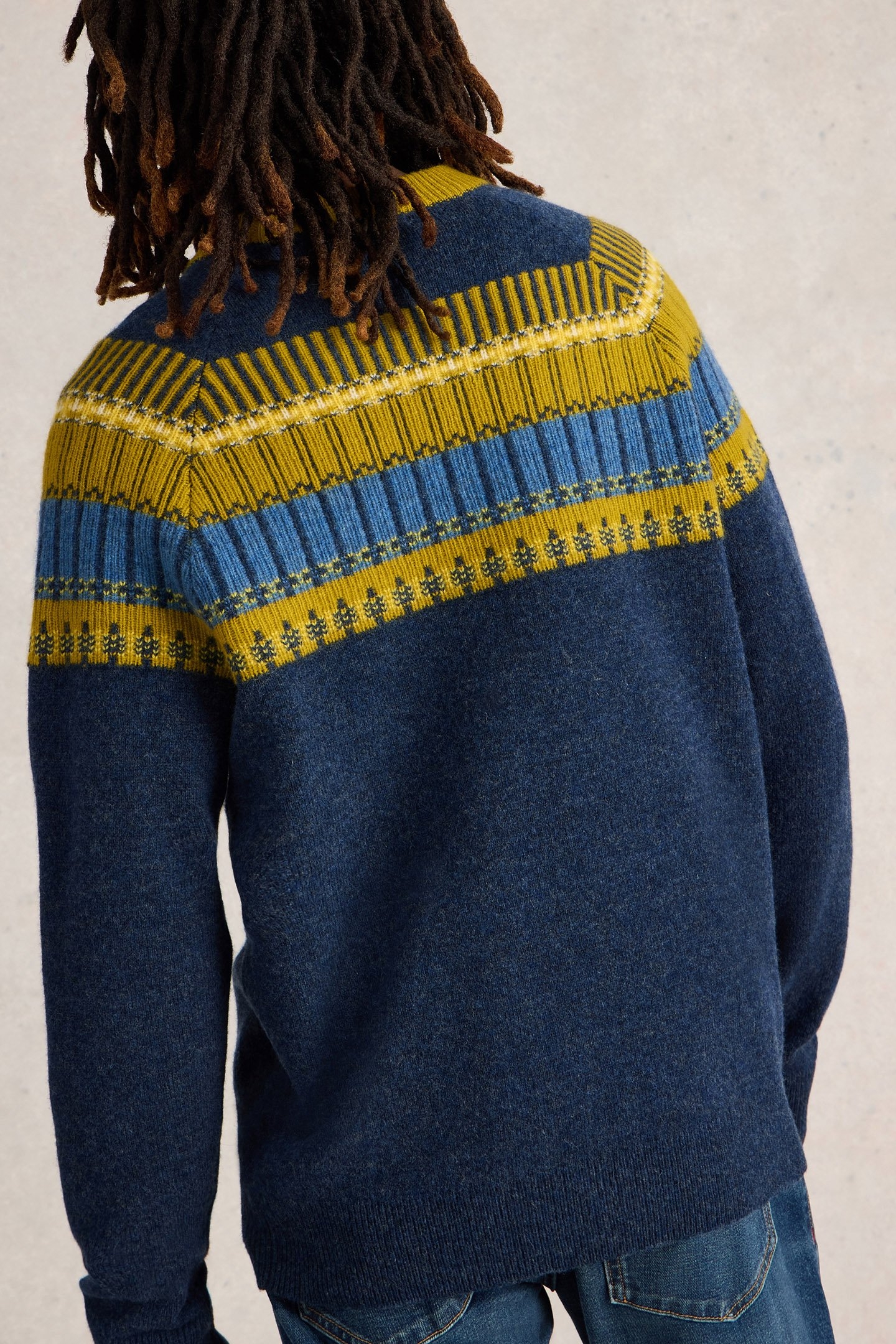 BLOCK FAIRISLE CREW NECK NAVY MULTI 3