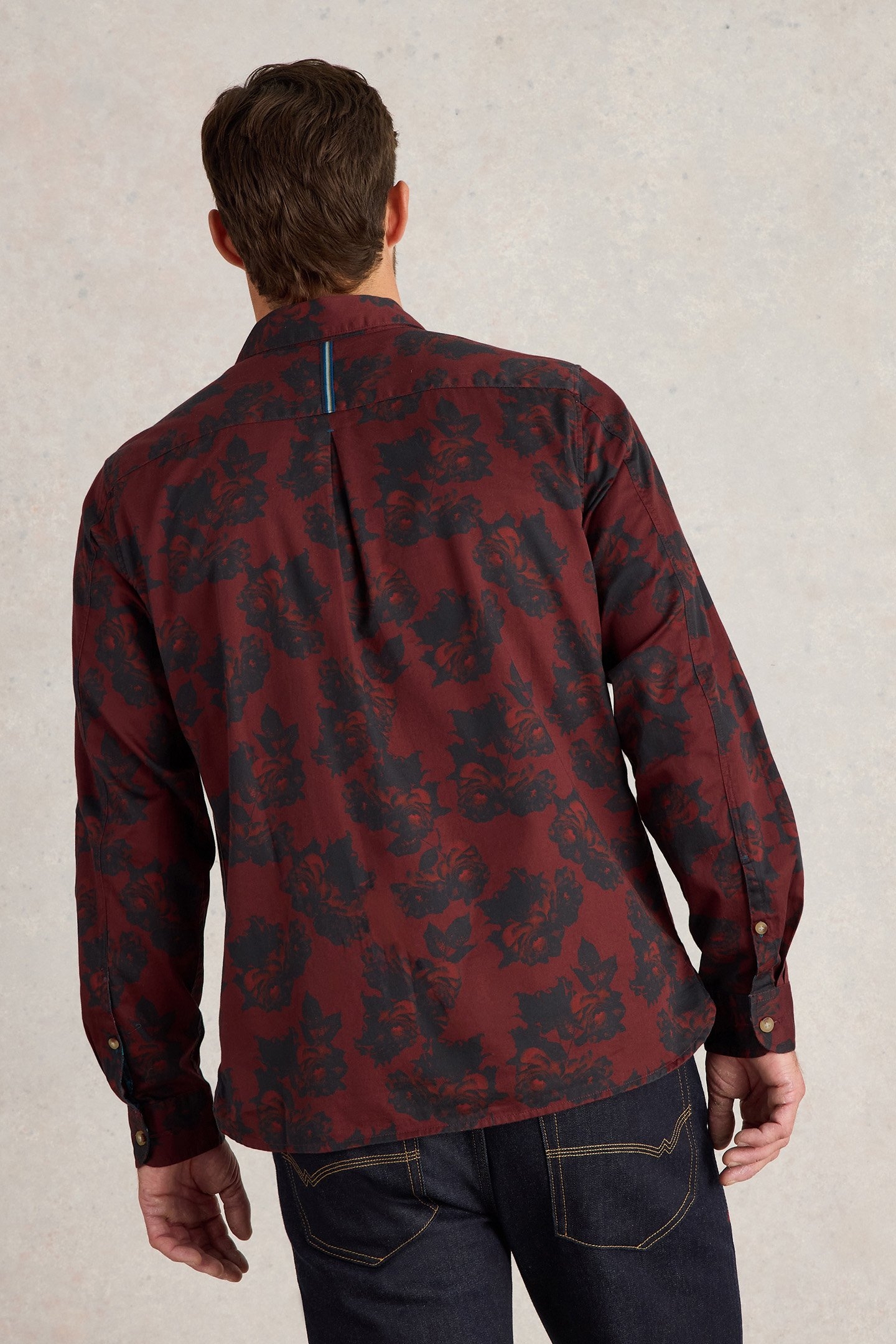 DARK FLORAL PRINTED SHIRT RED PRINT 2