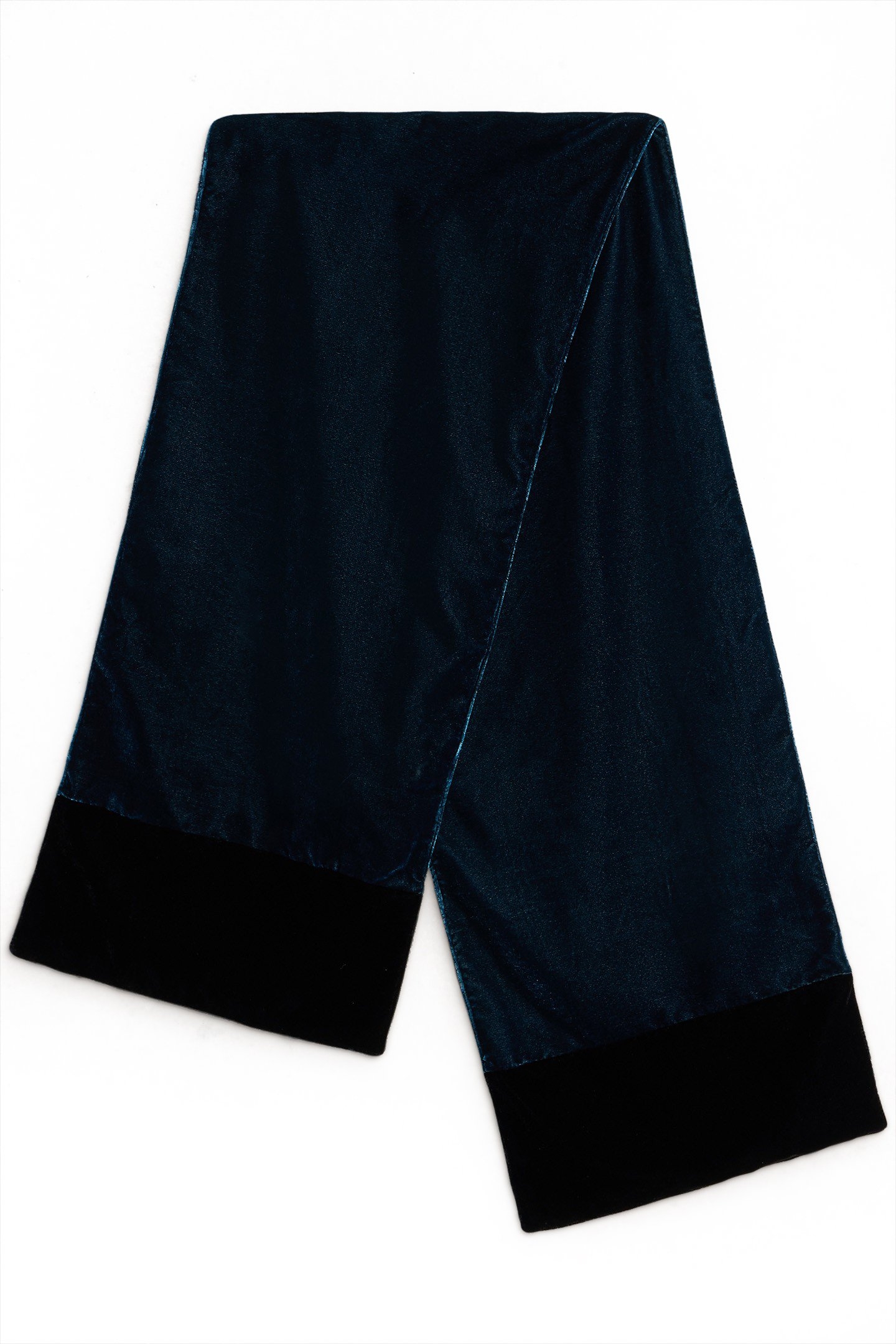 PLAIN VELVET SCARF DARK TEAL 2