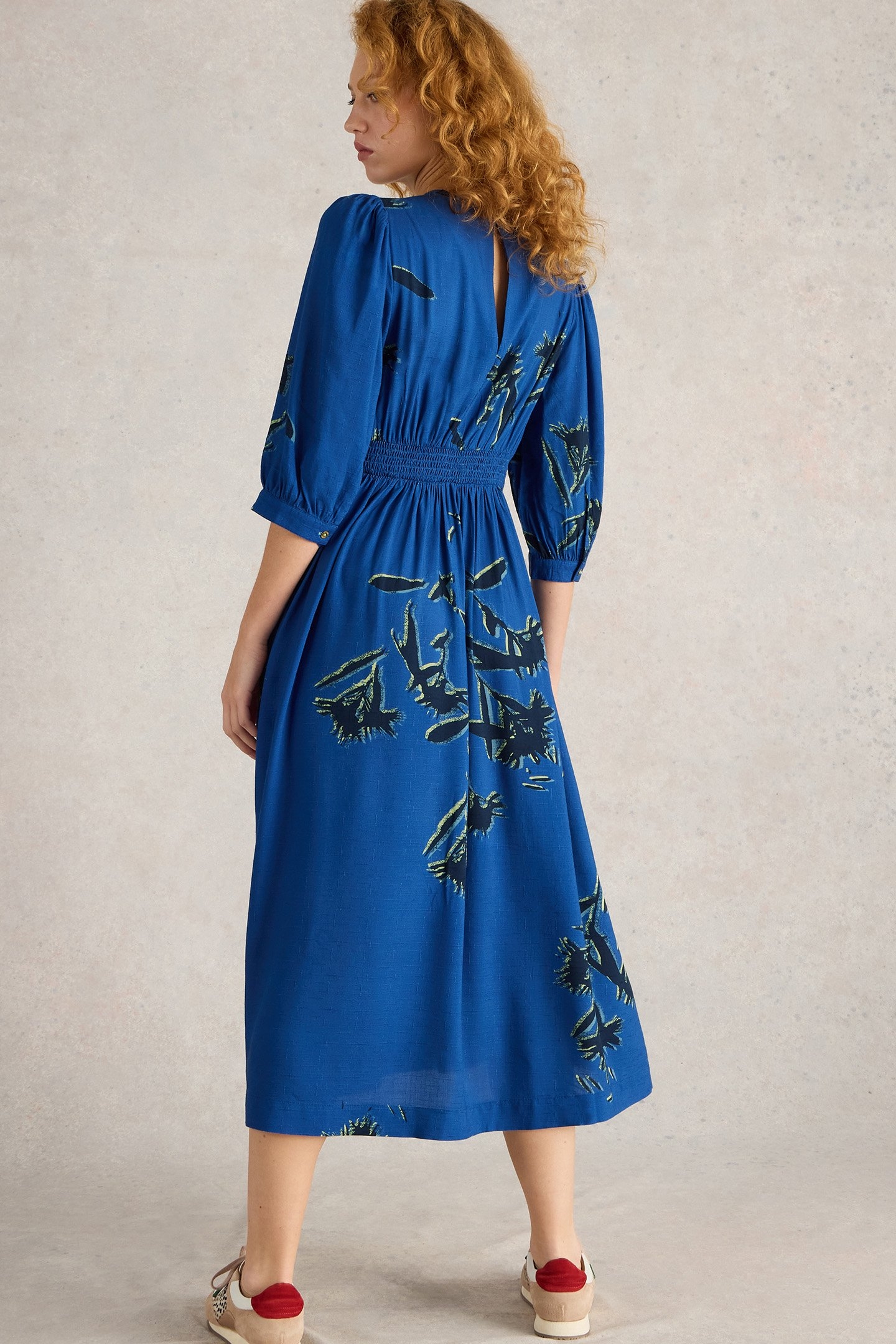 LUCY MIDI DRESS BLUE PRINT 3