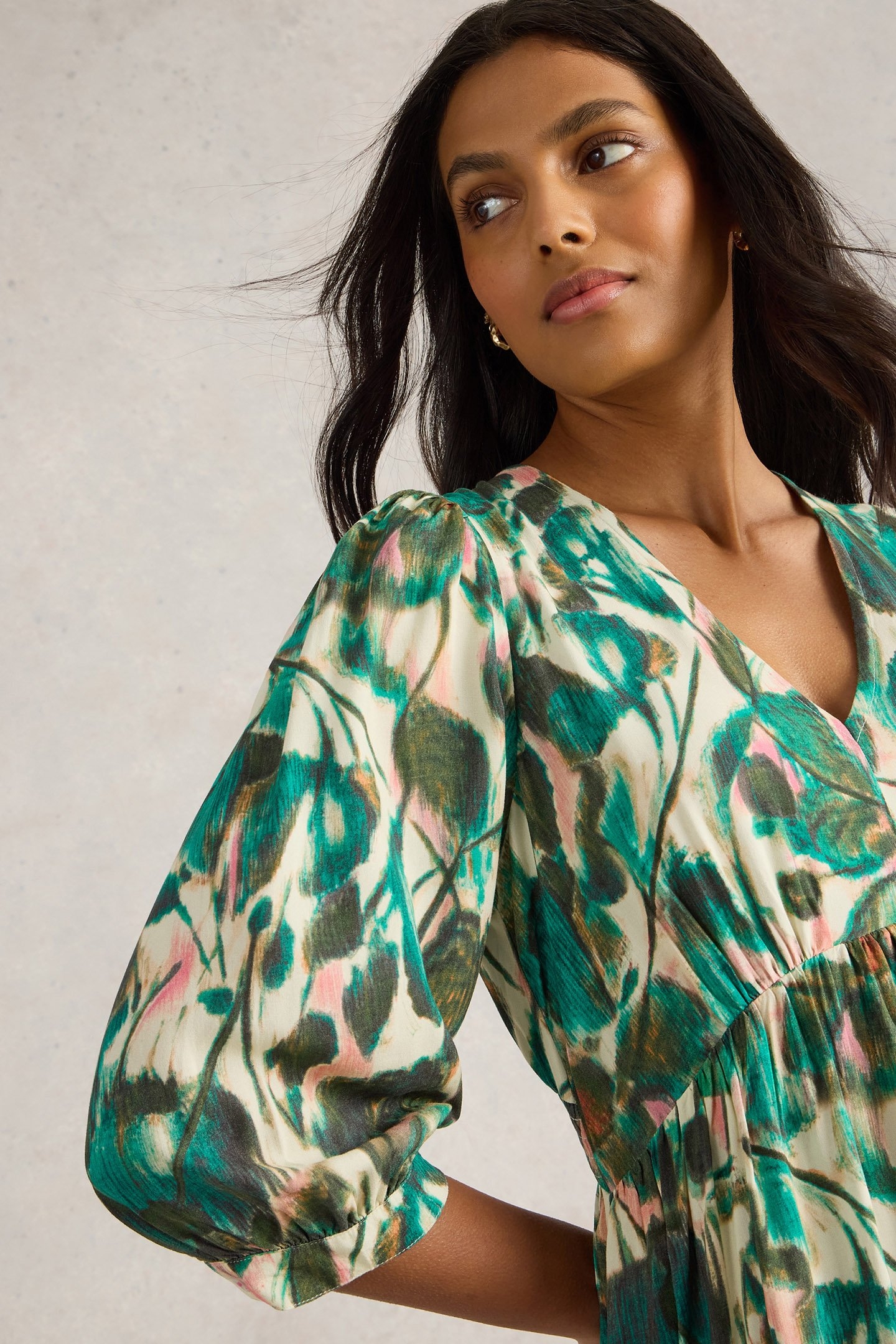 LUCY MIDI DRESS GREEN PRINT 5