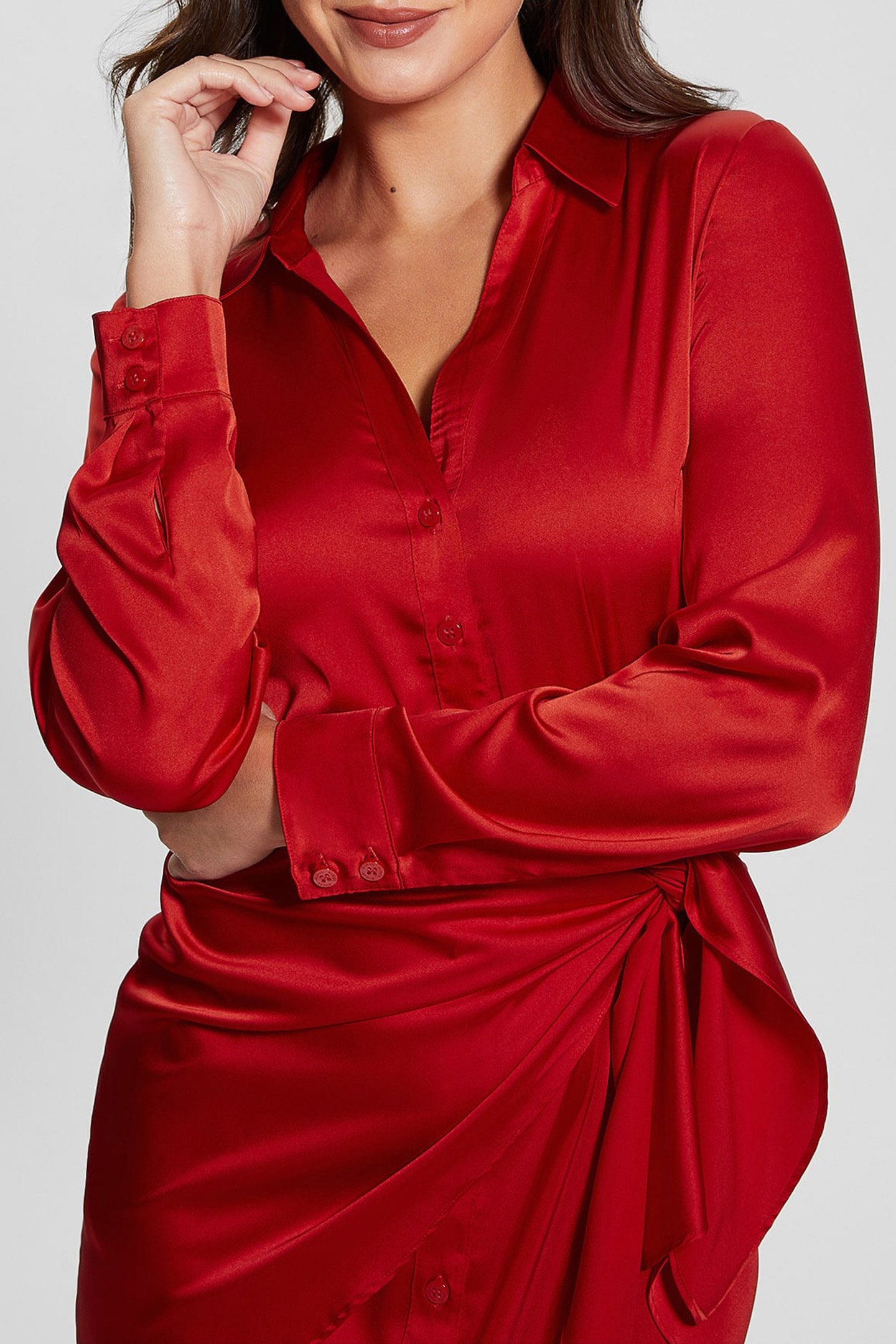 ES LS ALYA DRESS BONFIRE RED 6