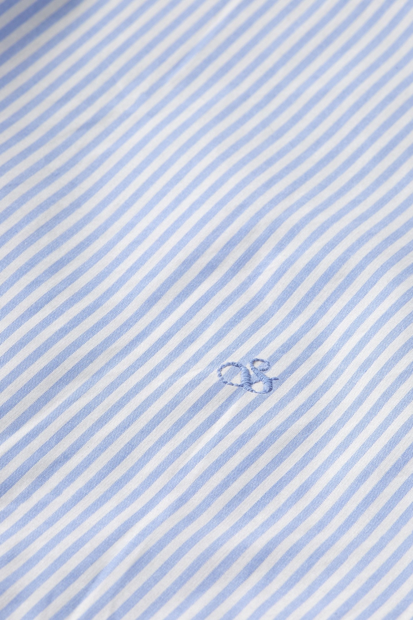 PLACKET RUFFLE SHIRT MYSTIC BLUE AND WHITE STRIPES 3