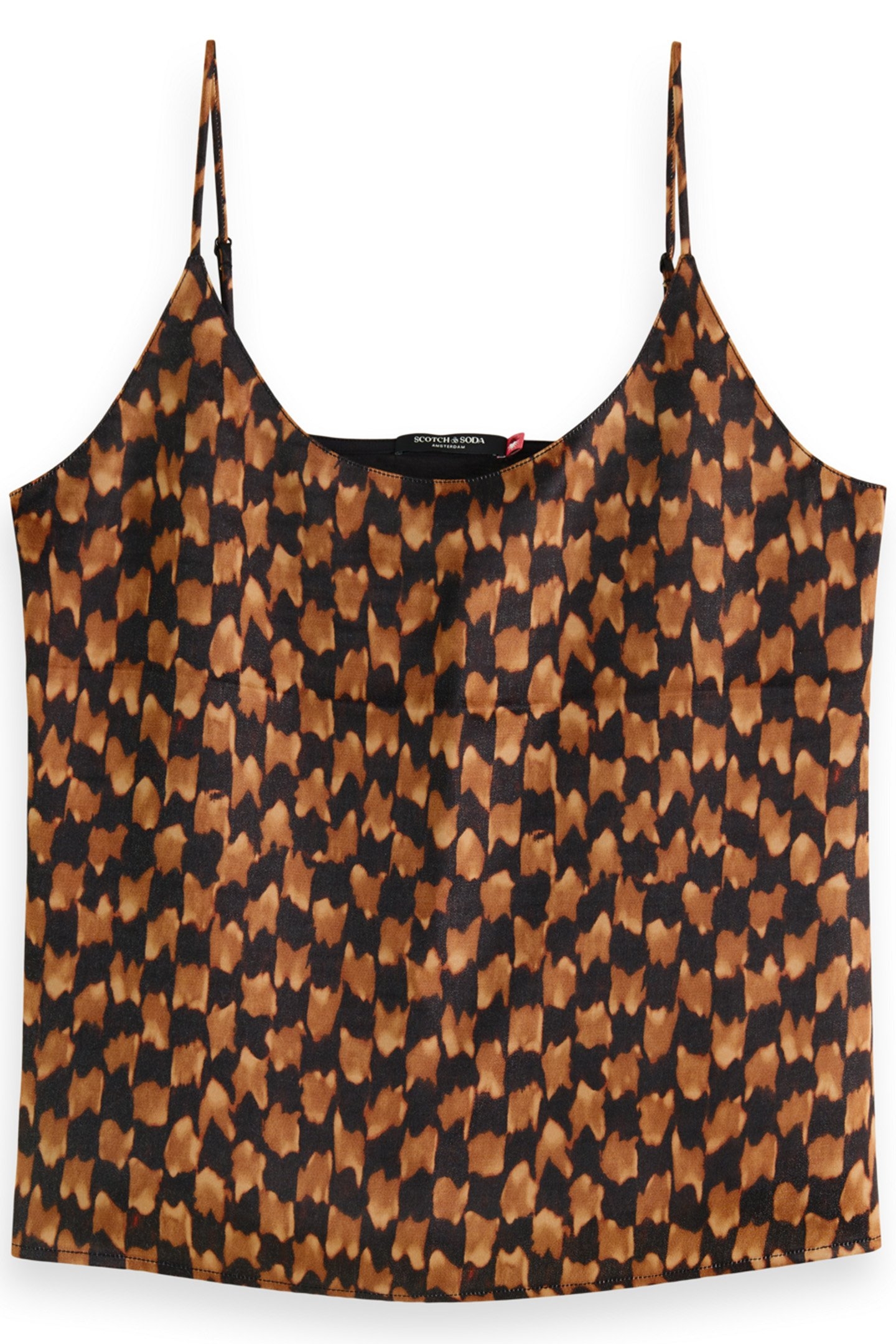 JERSEY WOVEN TANK IKAT CHECKERBOARD TOBACCO 1
