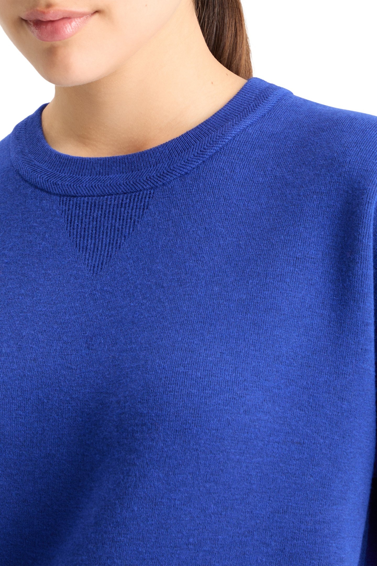 COMPACT KNITTED RELAXED PULLOVER ELECTRIC BLUE 7