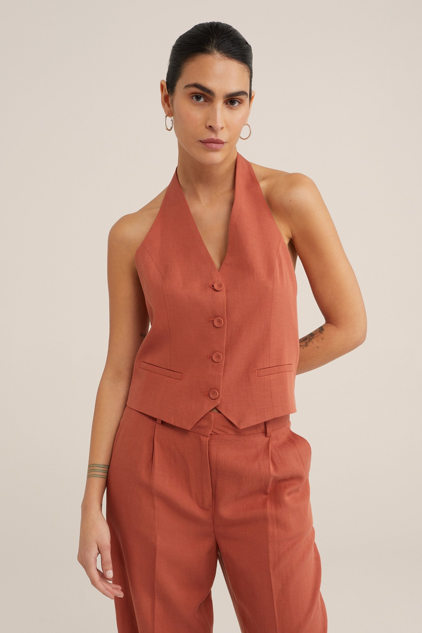 WAISTCOAT RUST BROWN 1