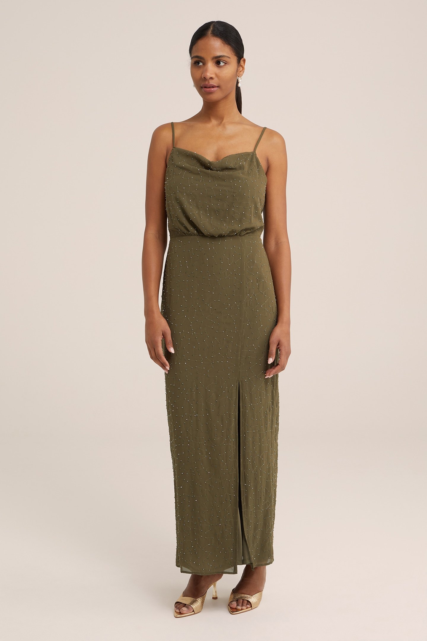 DRESS MID LENGTH OLIVE GREEN 1