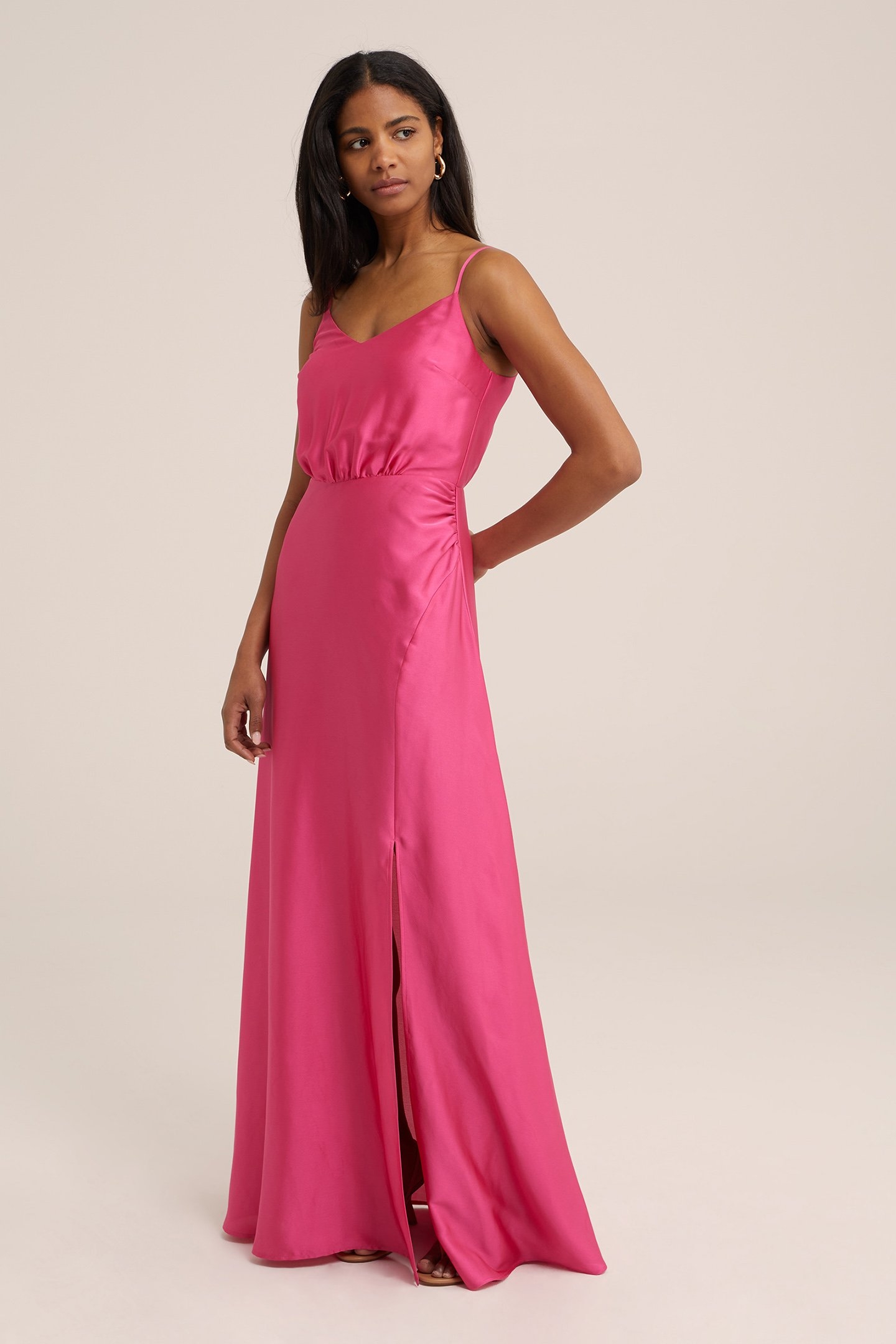 DRESS MAXI LENGTH BRIGHT PINK 1